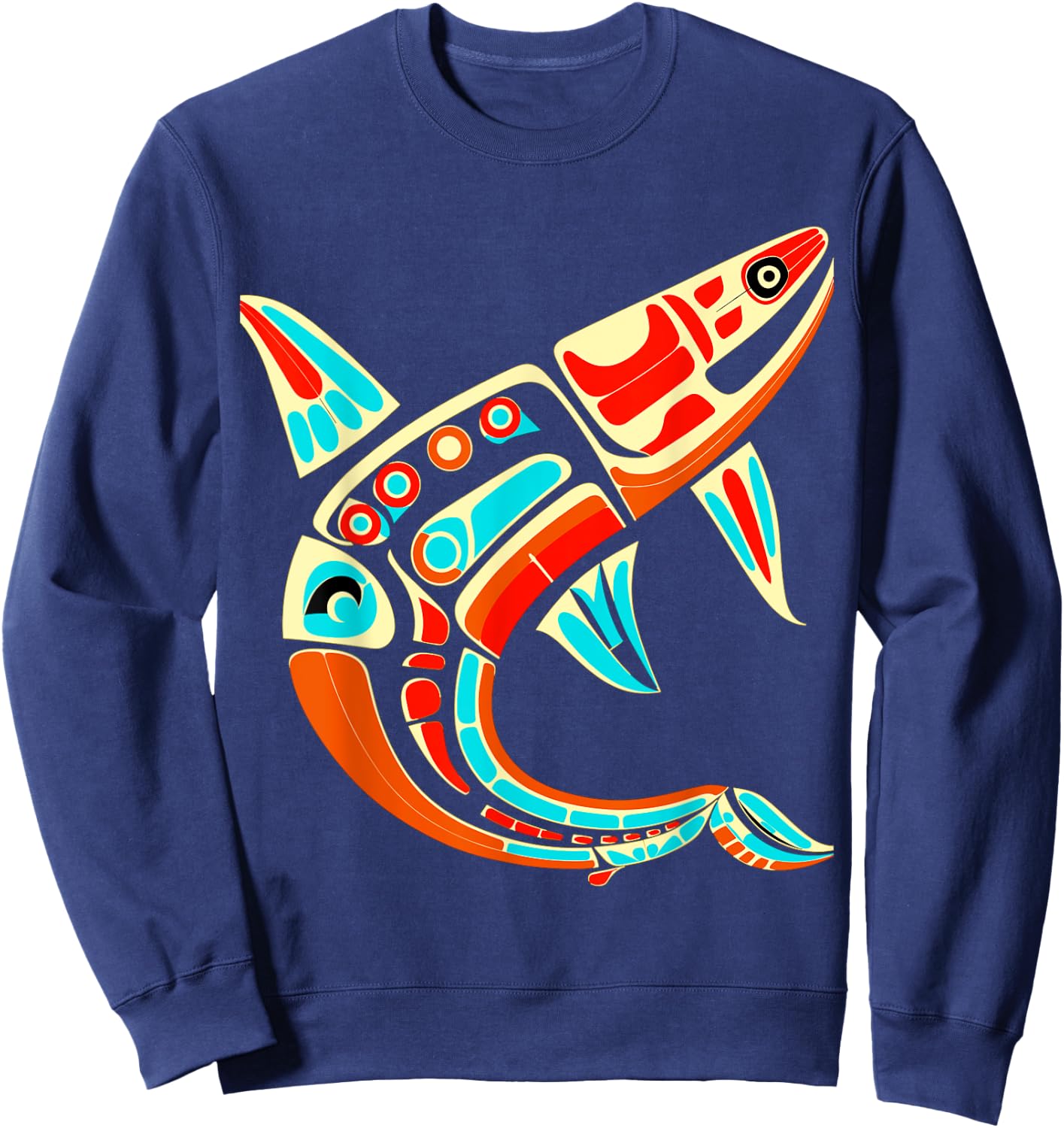 Orca in Salish Coast Art Style Sweatshirt - Sweatshirt | Navy