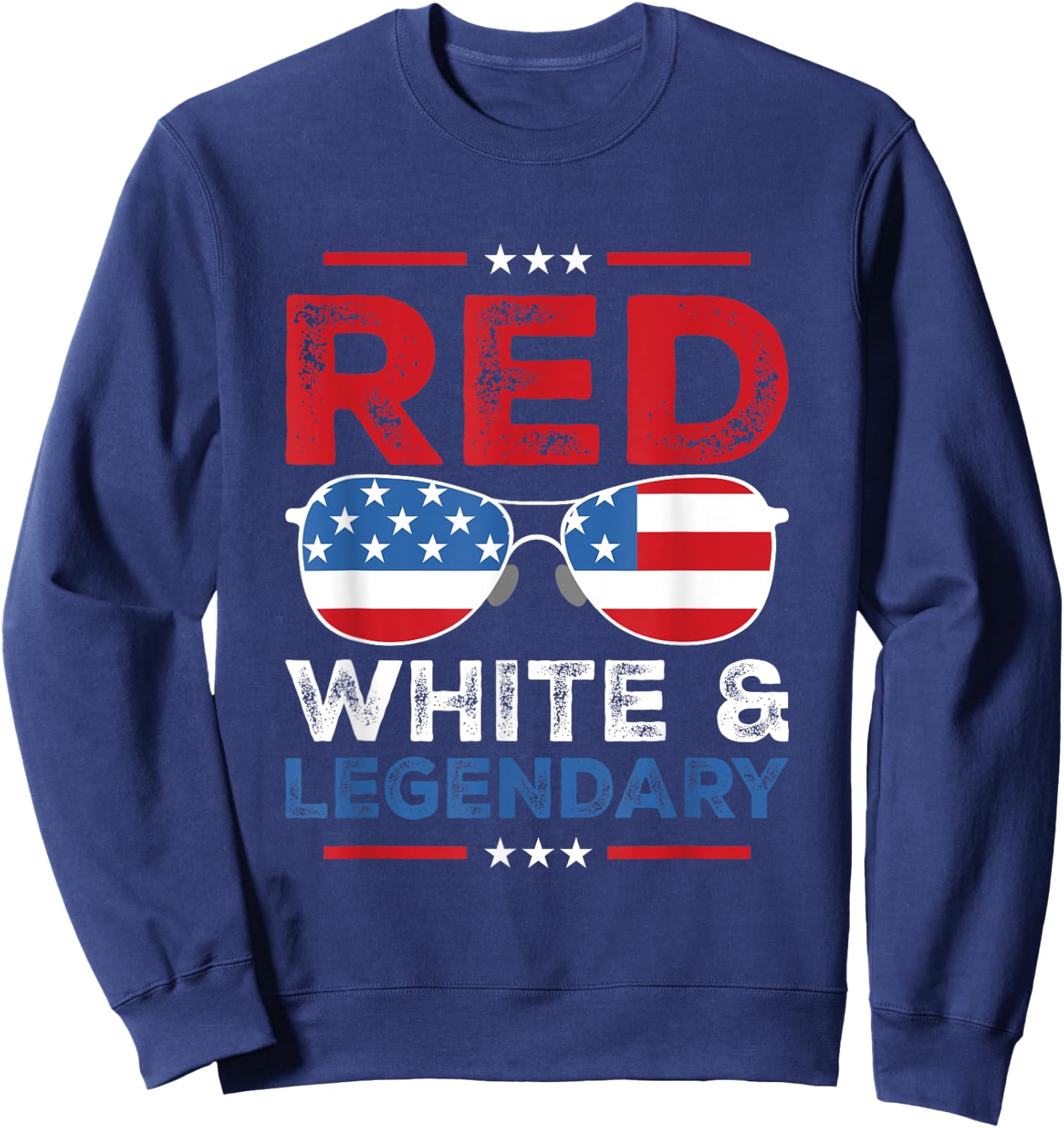 Red white legendary dad father son matching 4th July dad dad Sweatshirt - Sweatshirt | Navy