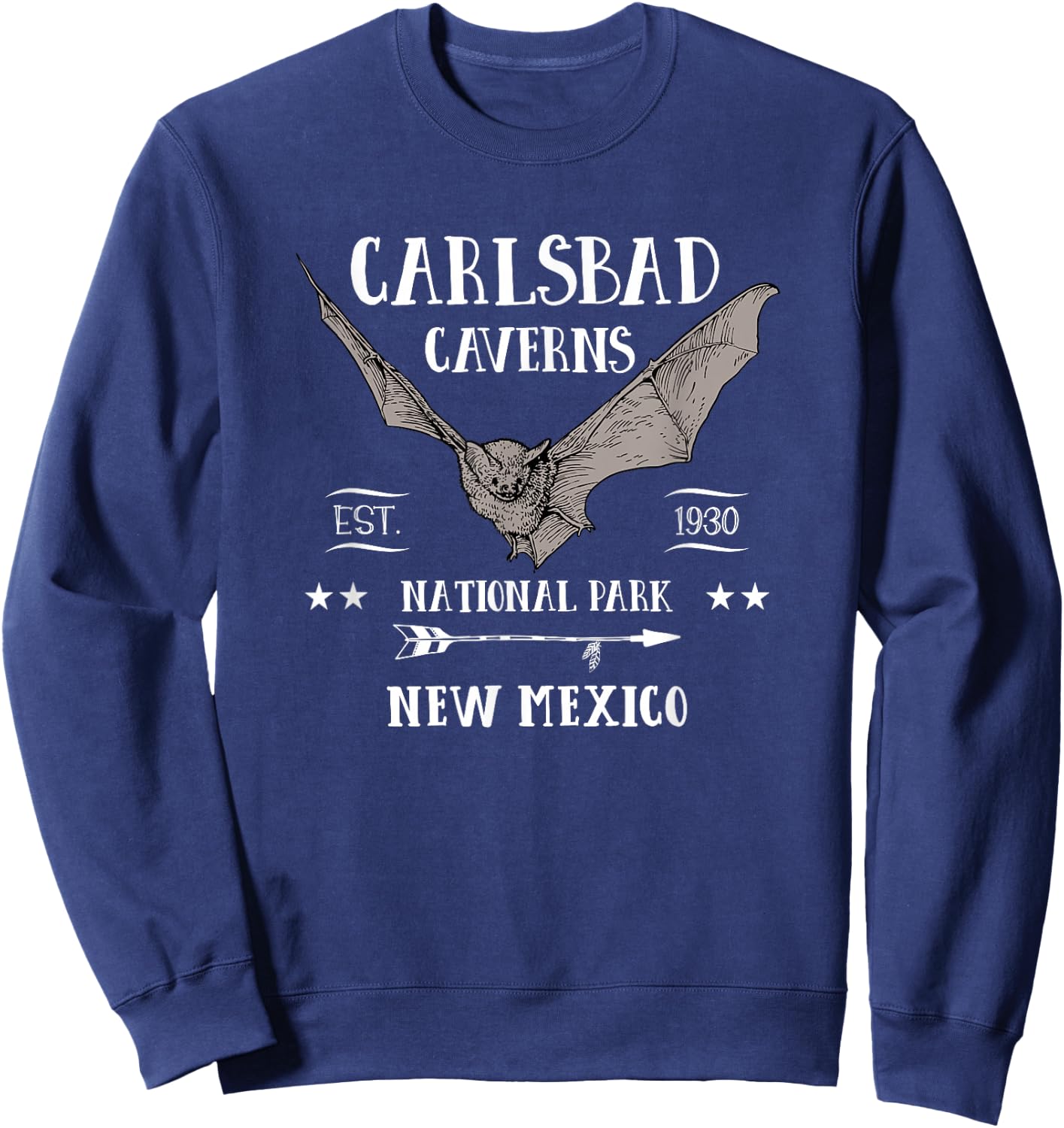 CARLSBAD CAVERNS NATIONAL PARK bat design souvenir gift Sweatshirt - Sweatshirt | Navy