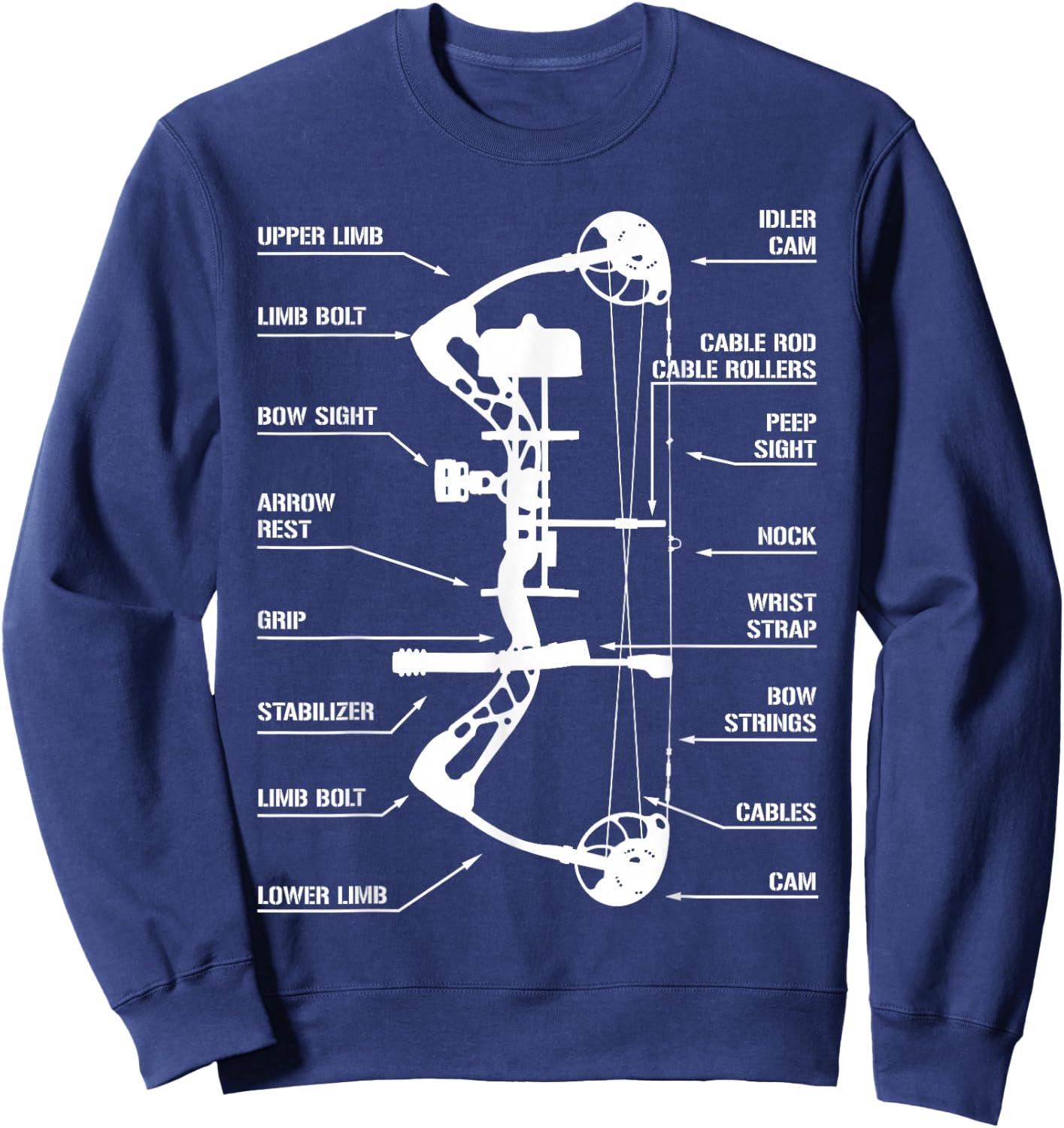 Anatomy of Archery Bow Hunting - Bowhunting Sweatshirt - Sweatshirt | Navy