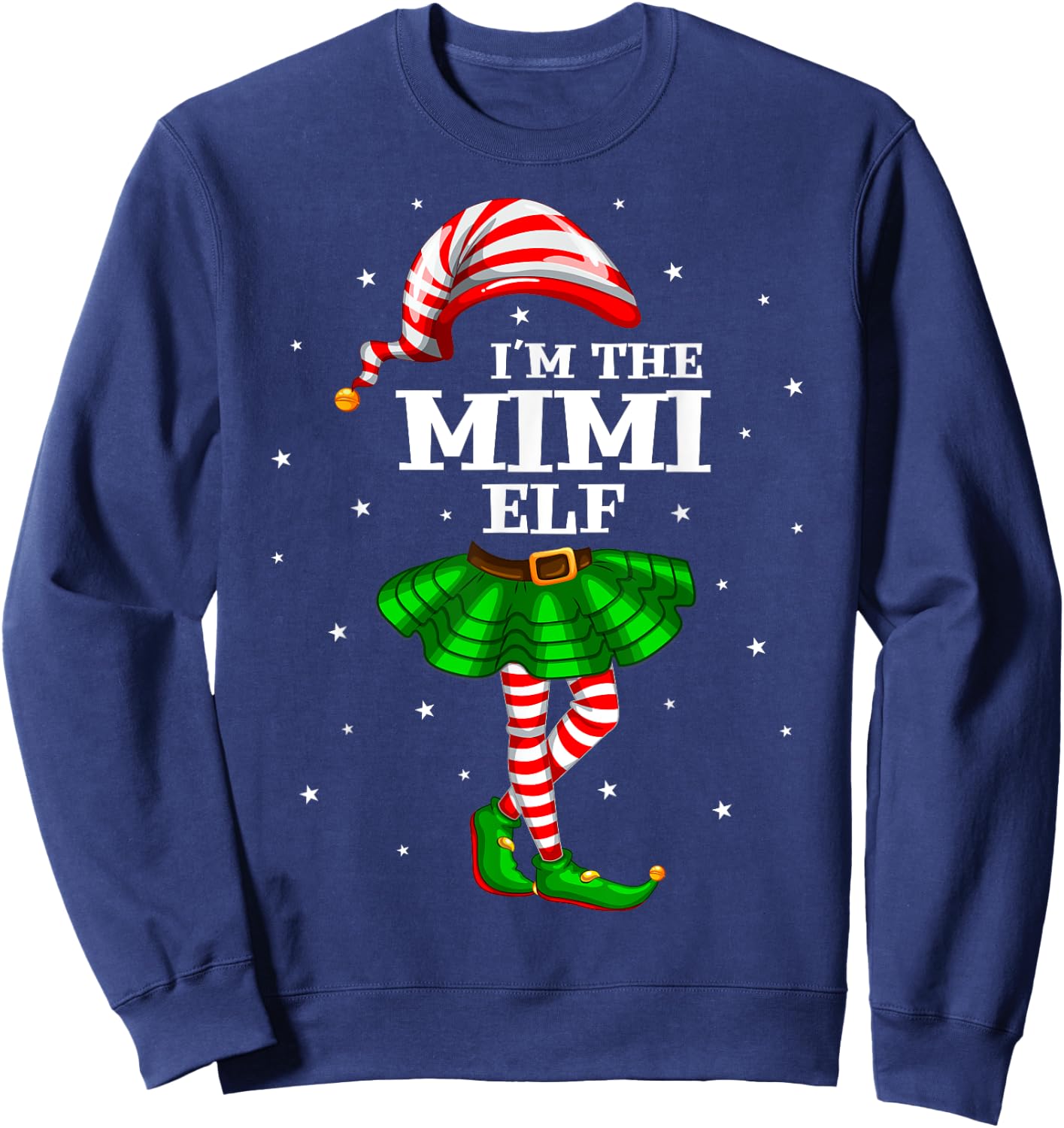 Matching Family Group I'm The Mimi Elf Christmas Sweatshirt - Sweatshirt | Navy