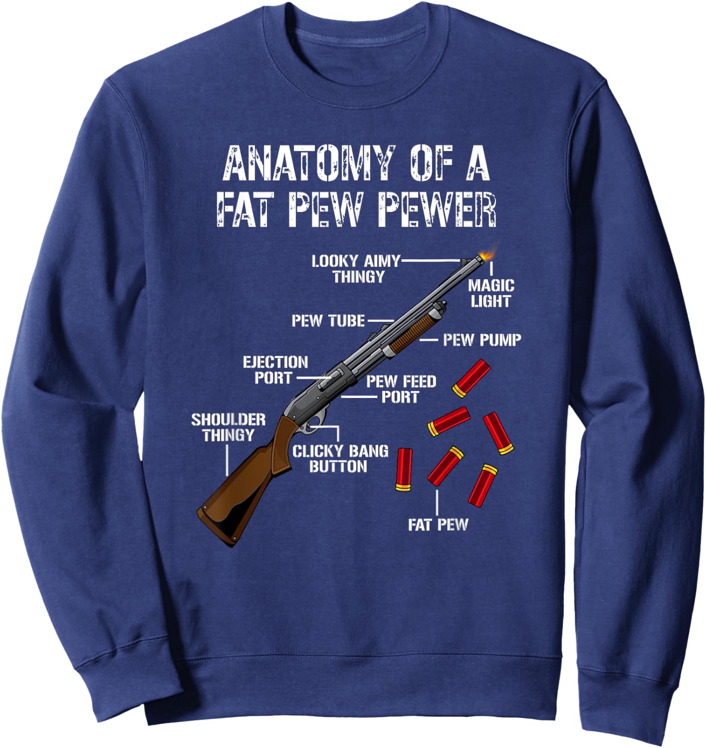 Sporting Clays -Clay Target Shooting -Trap Shooting -Shotgun Sweatshirt - Sweatshirt | Navy