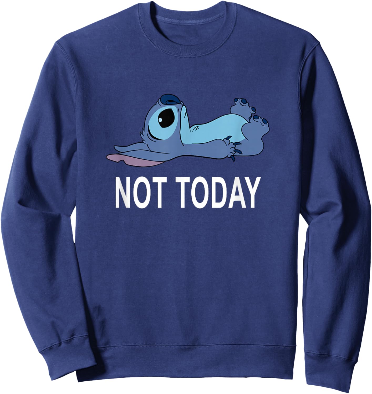 Disney Lilo & Stitch Not Today Tired Pose Cute Toddler Sweatshirt - Sweatshirt | Navy