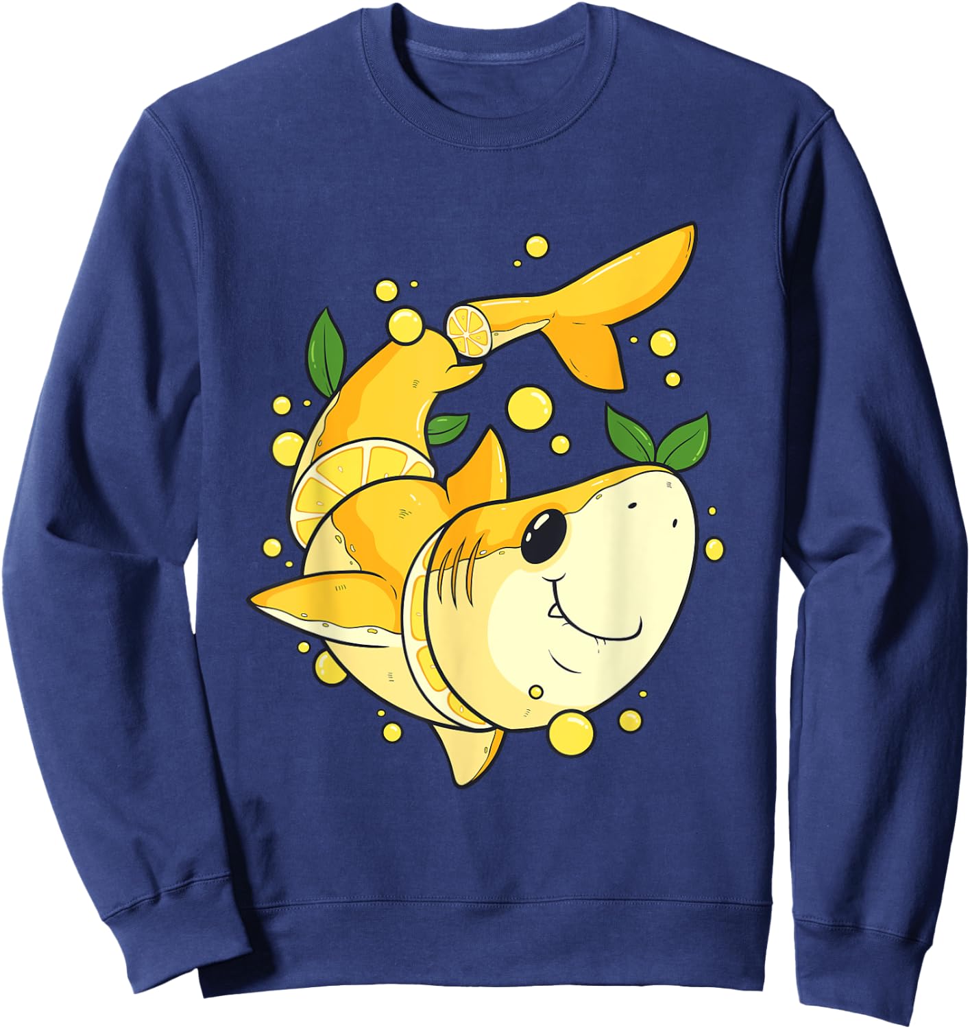 Funny Chopped Lemon Shark Word Game Shark Gift Sweatshirt - Sweatshirt | Navy