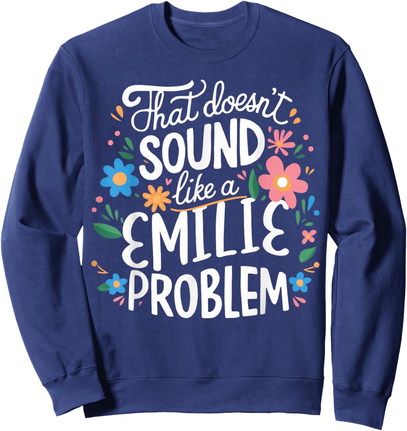 EMILIE Personalized Cute Girls EMILIE Name Sweatshirt - Sweatshirt | Navy