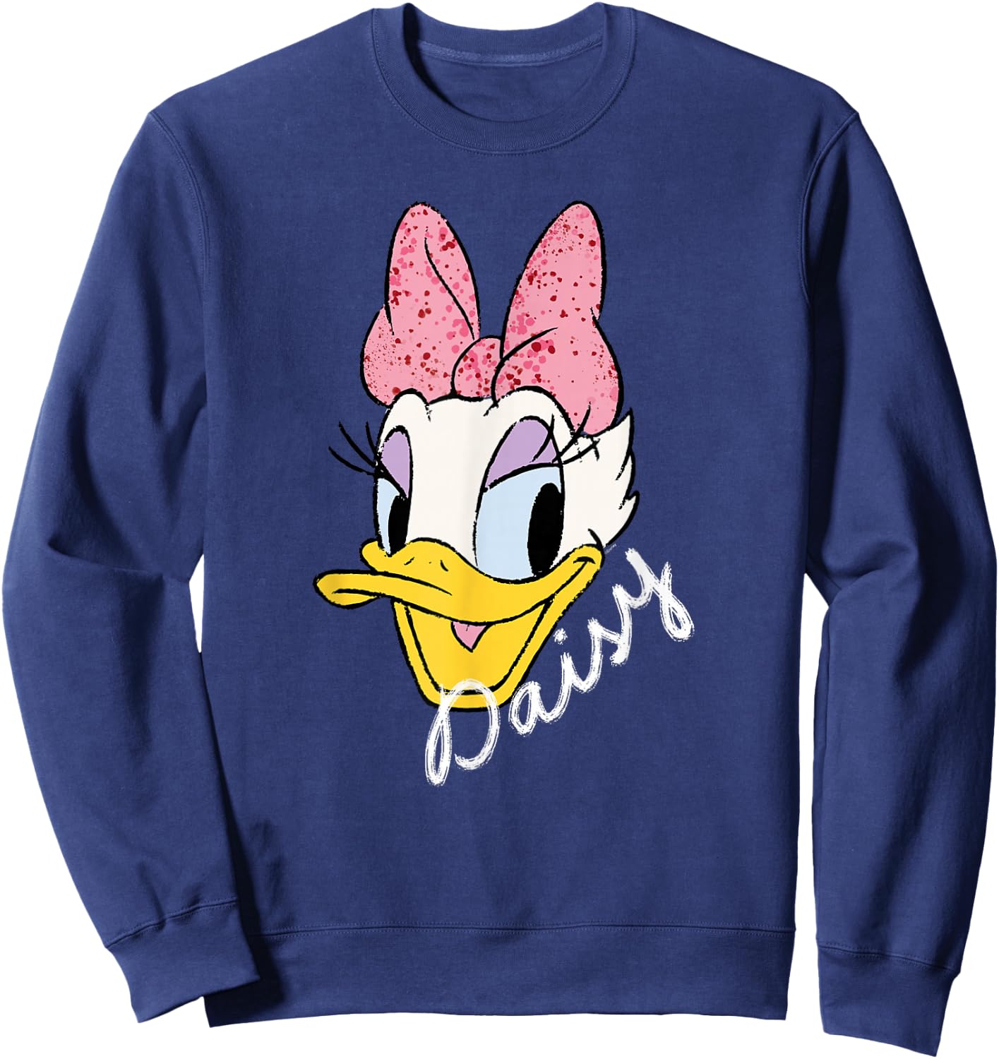 Disney Daisy Duck Sassy & Glamorous Speckled Bow and Name Sweatshirt - Sweatshirt | Navy