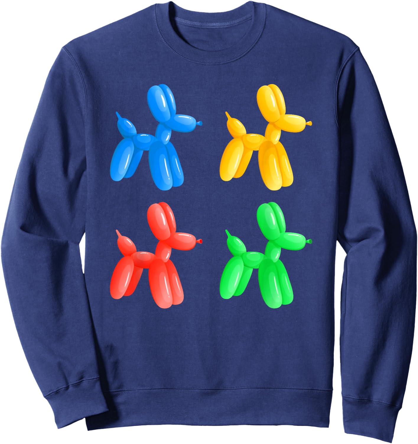 Balloon Animal Puppy Dogs – Fun Colorful Kids Party Graphic Sweatshirt - Sweatshirt | Navy