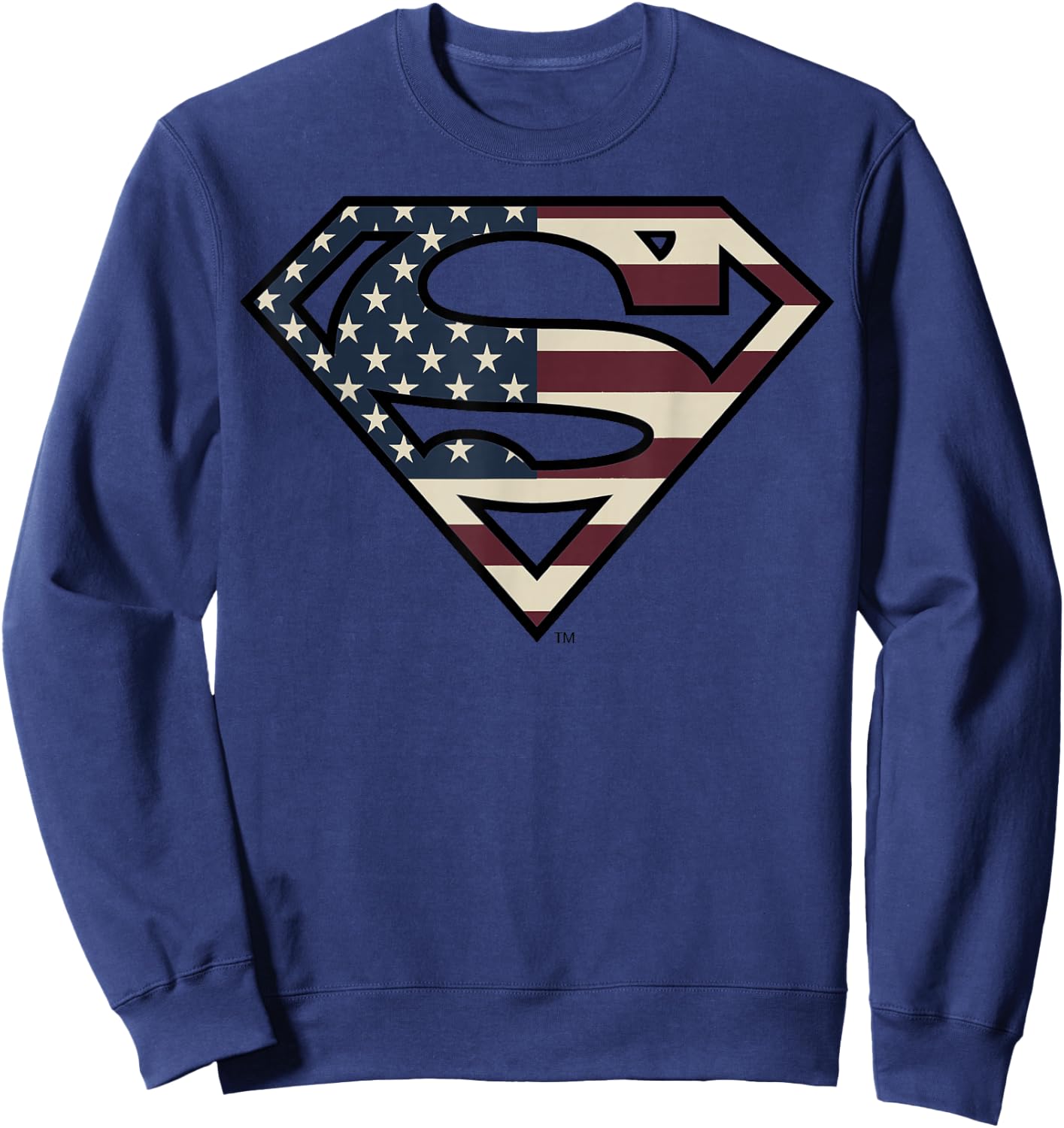 DC Comics Superman Vintage Flag Logo Sweatshirt - Sweatshirt | Navy