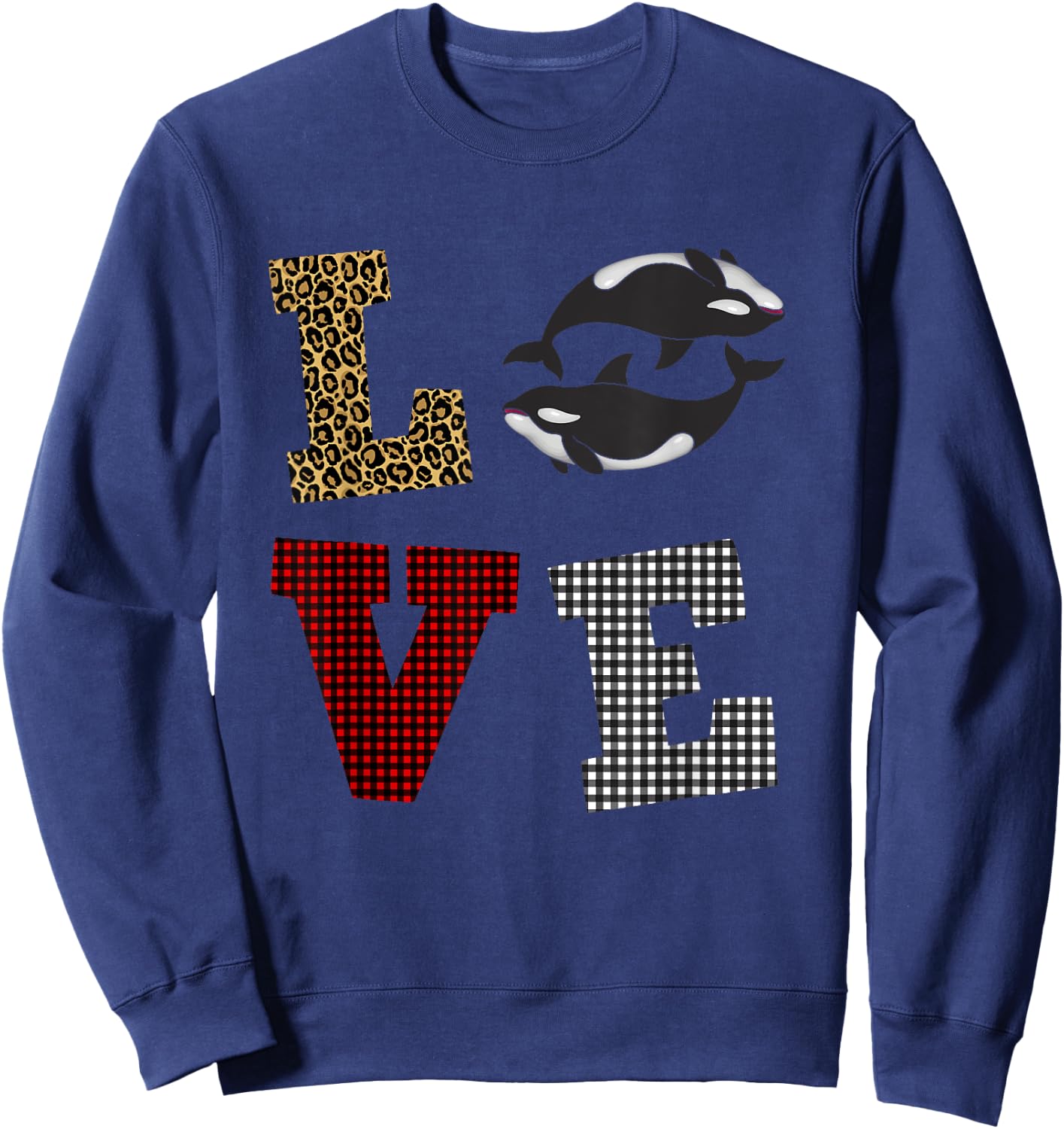 Orca Killer whale Lover Valentines day Gift kids Sweatshirt - Sweatshirt | Navy