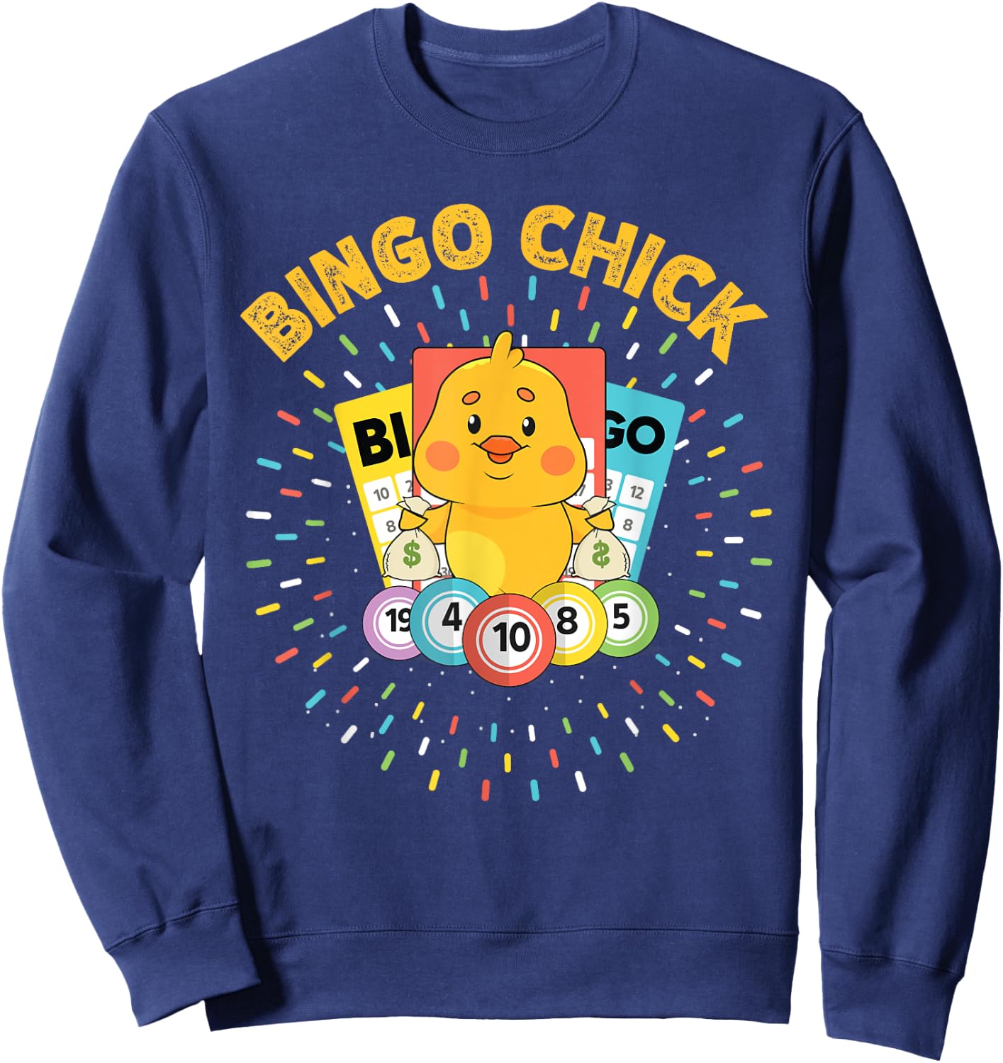 Bingo Chick Bingo Card Baby Chicken Design Sweatshirt - Sweatshirt | Navy
