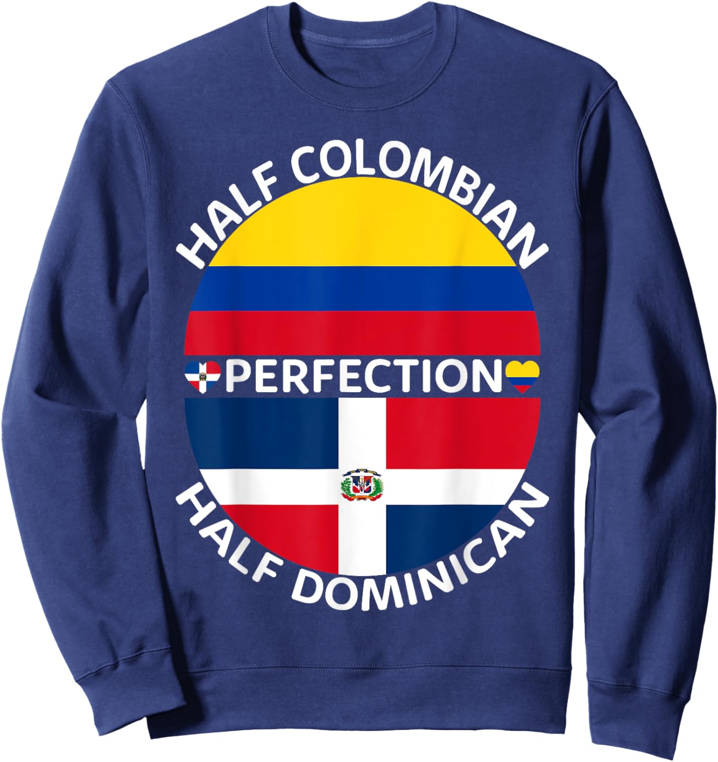 Half Colombian Half Dominican Republic Colombia Flag Men Sweatshirt - Sweatshirt | Navy