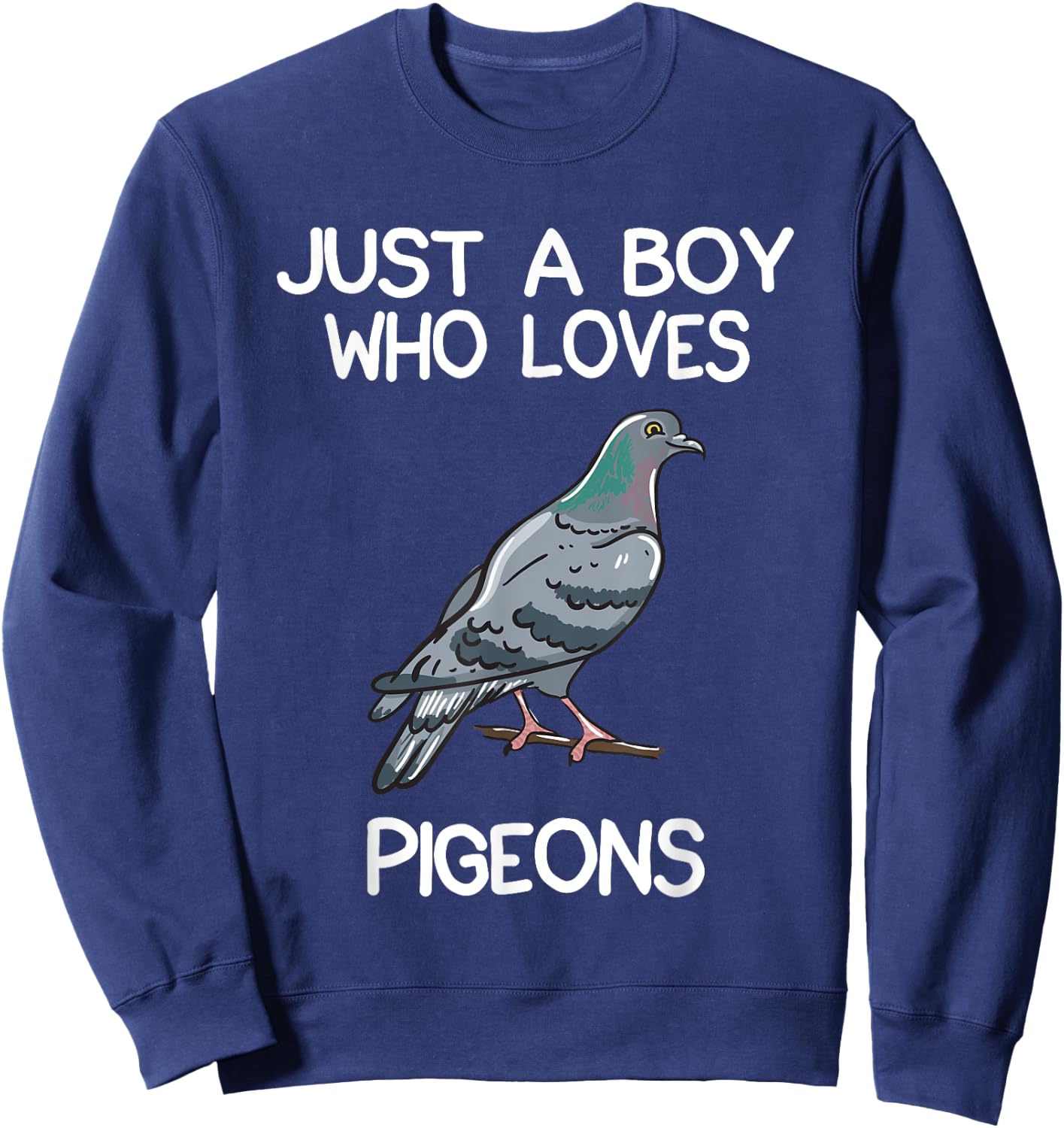 Just A Boy Who Loves Pigeons Owner Lover Gift Pigeon Love Sweatshirt - Sweatshirt | Navy