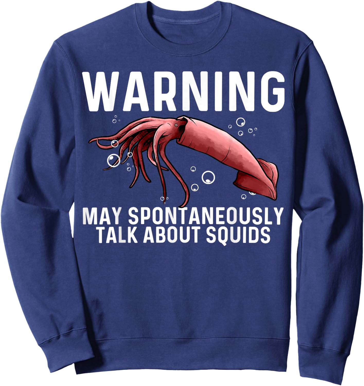 Squid Gift Women Giant Squid Seafood Calamari Lovers Sweatshirt - Sweatshirt | Navy