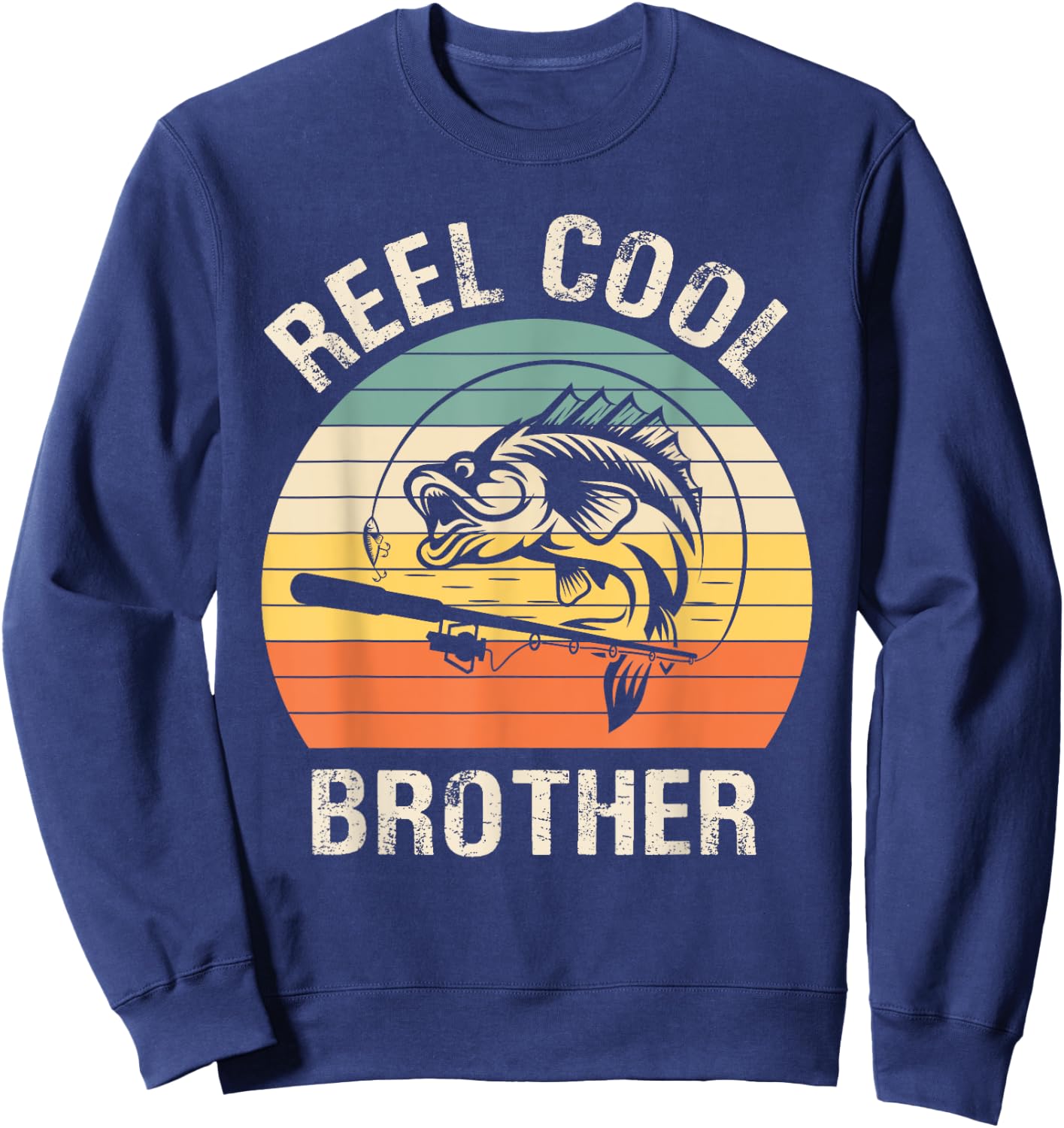 Reel Cool Brother Fishing Funny Gift Sweatshirt - Sweatshirt | Navy