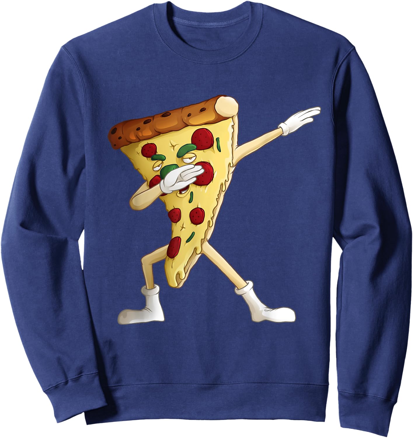 Cool Dabbing Pizza | Funny Italian Pie Hip-Hop Dancer Gift Sweatshirt - Sweatshirt | Navy