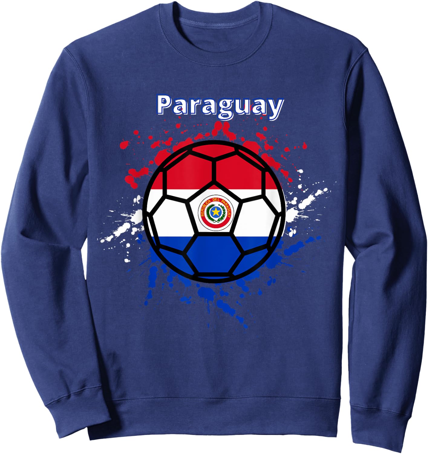 Paraguay Soccer Paraguayan Flag Futbol Fan Jersey Sweatshirt - Sweatshirt | Navy