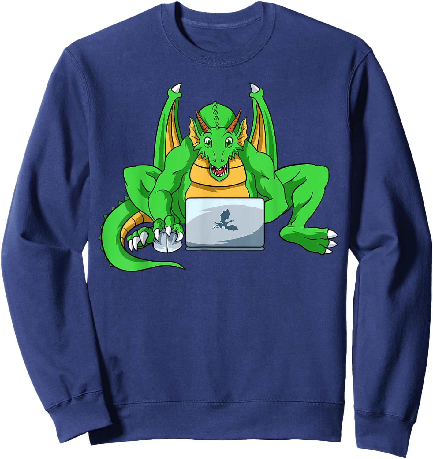 Funny Dragon Winged Flying Fire Breathing Mythical Creature Sweatshirt - Sweatshirt | Navy