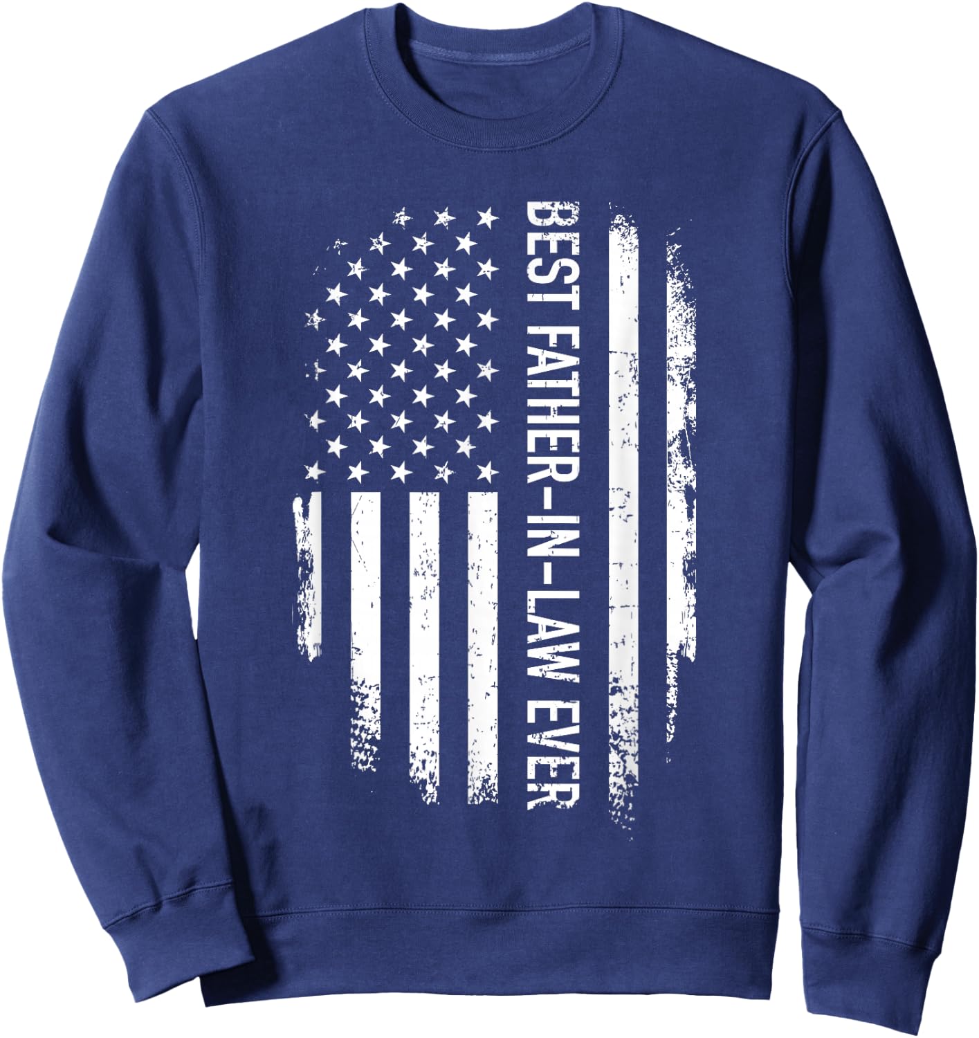 Best Father-in-Law Ever US American Vintage Flag Sweatshirt - Sweatshirt | Navy