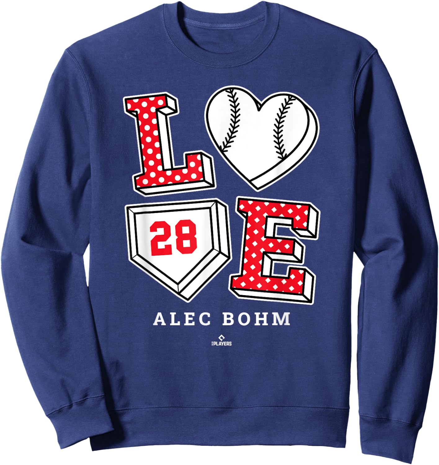 Love Alec Bohm Philadelphia MLBPA Sweatshirt - Sweatshirt | Navy