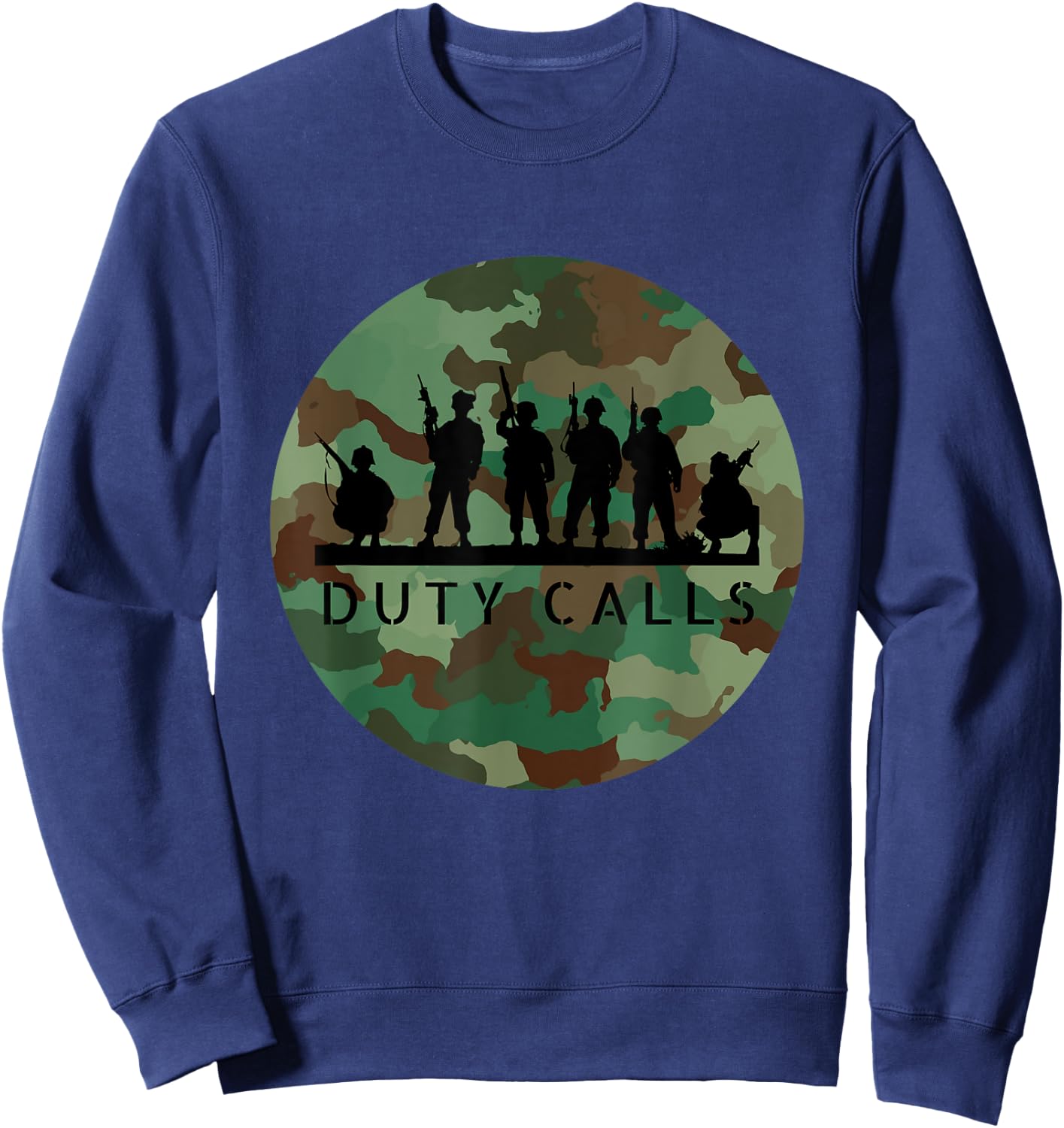 Duty Calls Cool Camouflage Soldier Figurines Sweatshirt - Sweatshirt | Navy
