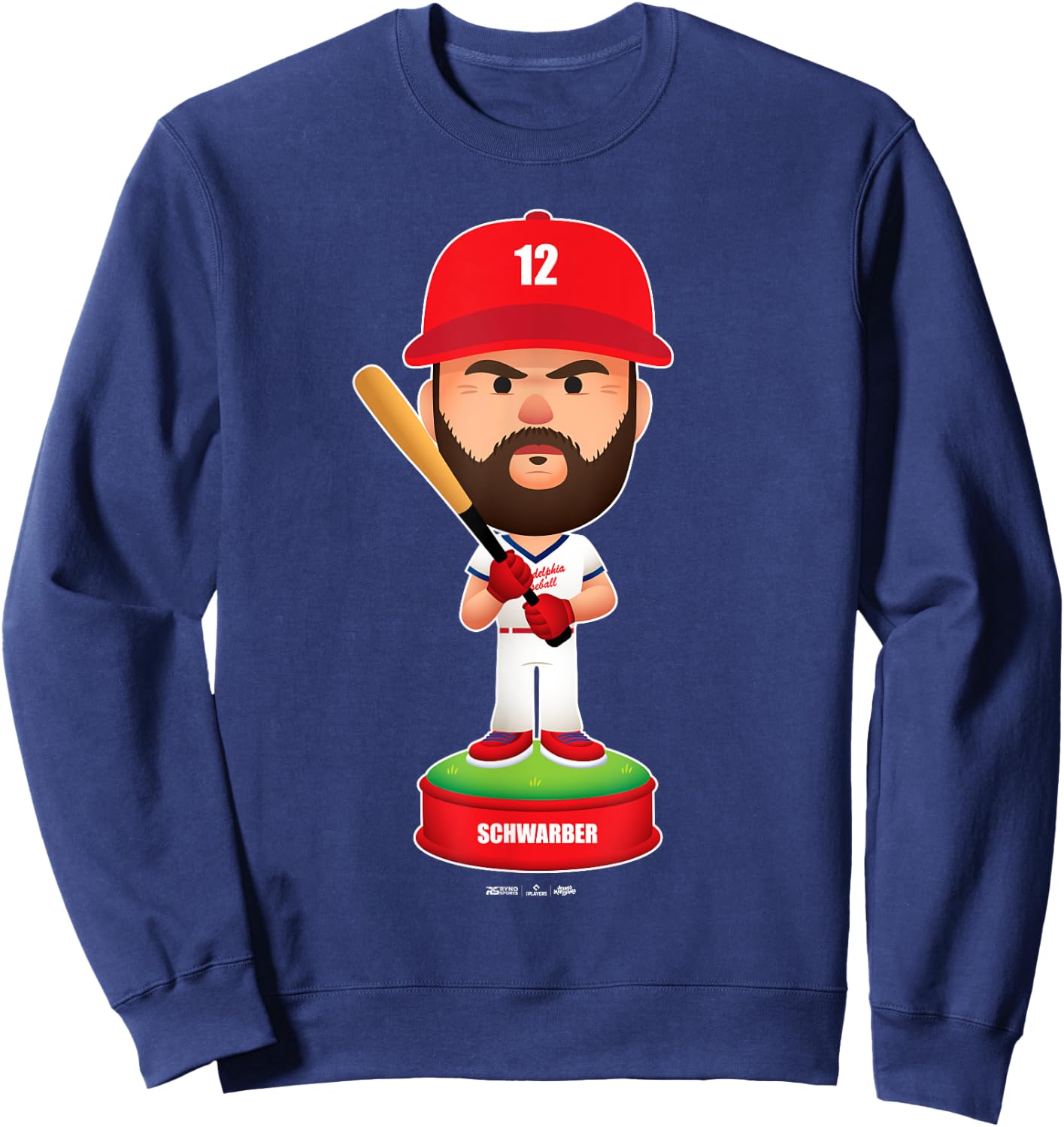 Kyle Schwarber Philadelphia Baseball Bobblehead MLBPA Sweatshirt - Sweatshirt | Navy