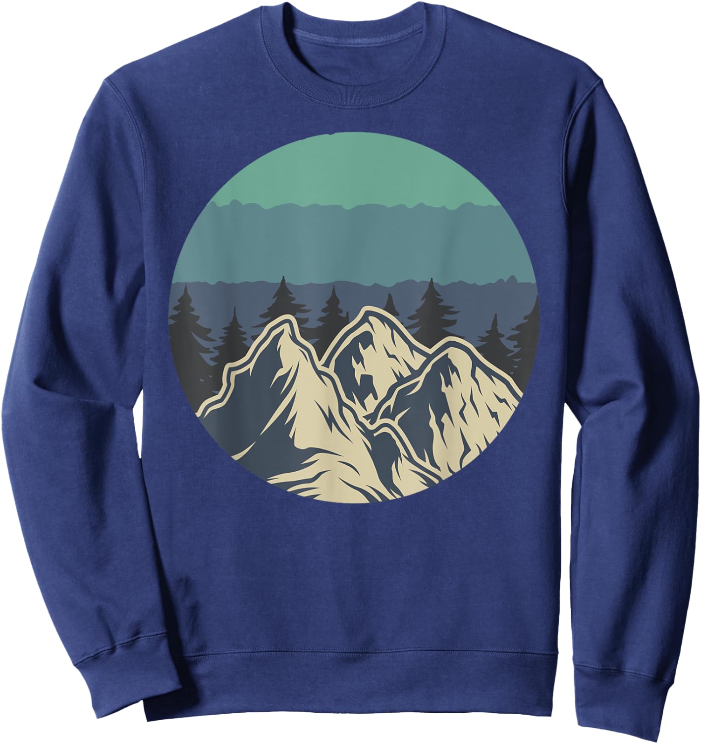 Wildlife Trees Outdoors Nature Retro Forest Hiking Novelty Sweatshirt - Sweatshirt | Navy