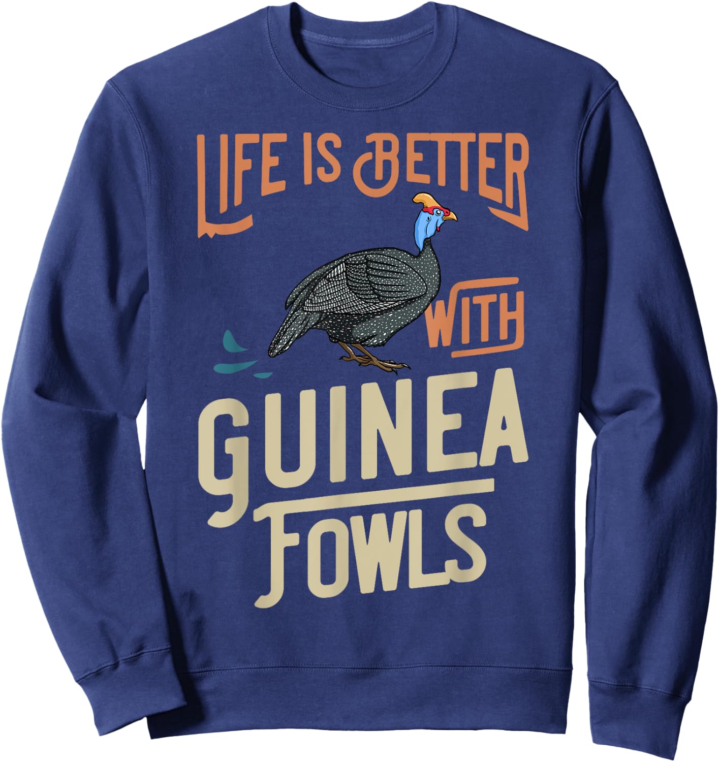 Guinea Fowl Gift Chicken Hen Farmer Sweatshirt - Sweatshirt | Navy