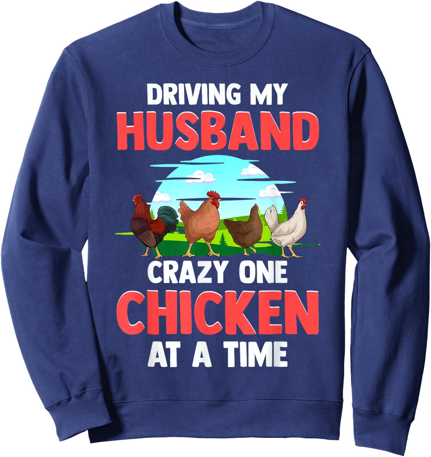 Crazy Chicken Lady Shirt Chicken Shirts Funny Sweatshirt - Sweatshirt | Navy
