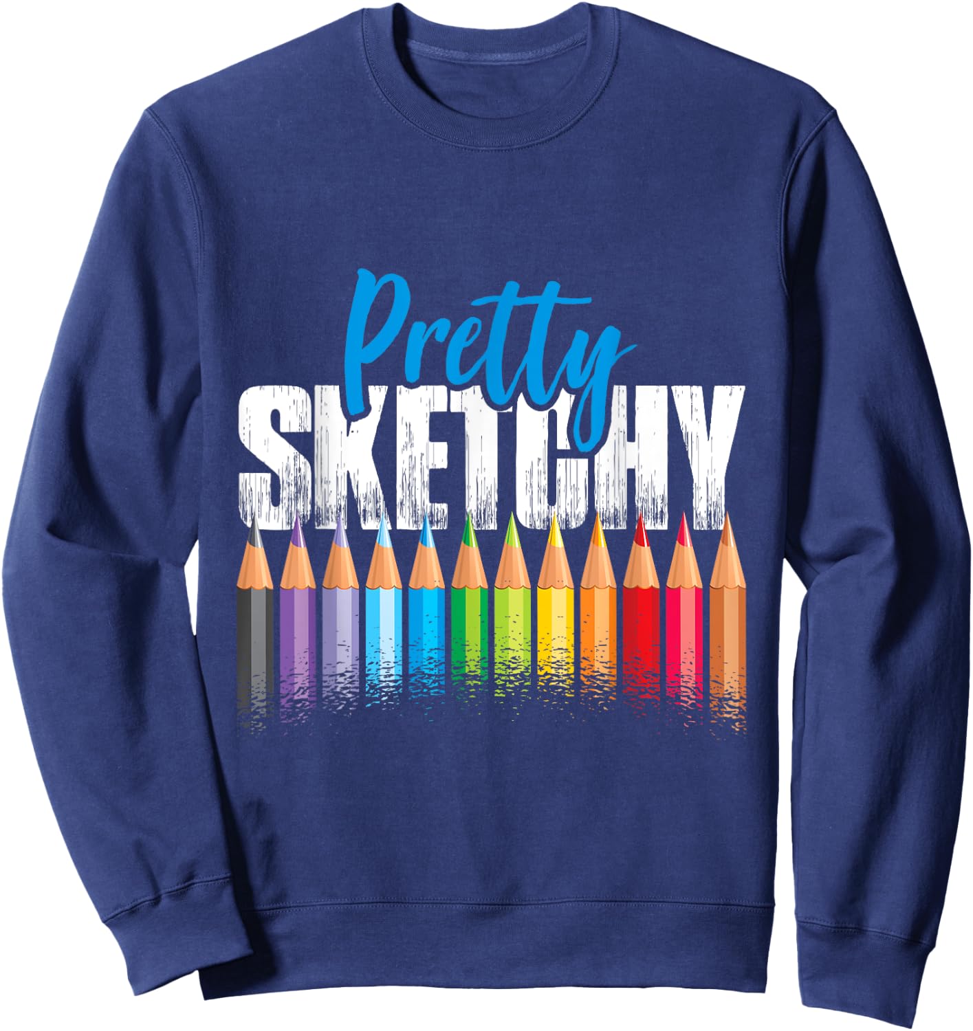 Pretty Sketchy Art Sweatshirt - Sweatshirt | Navy