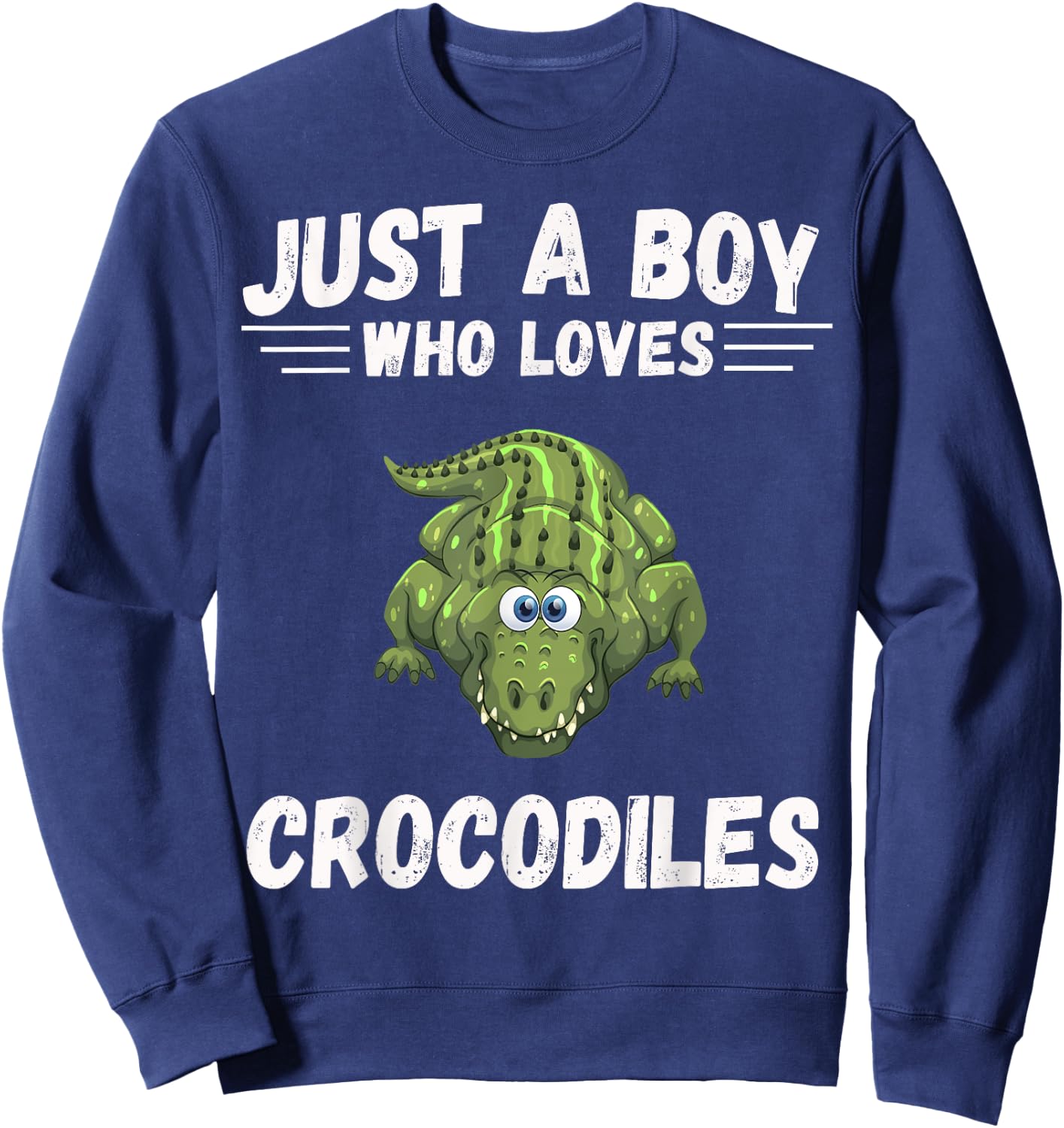 Just A Boy Who Loves Alligator Crocodiles Cute Sweatshirt - Sweatshirt | Navy