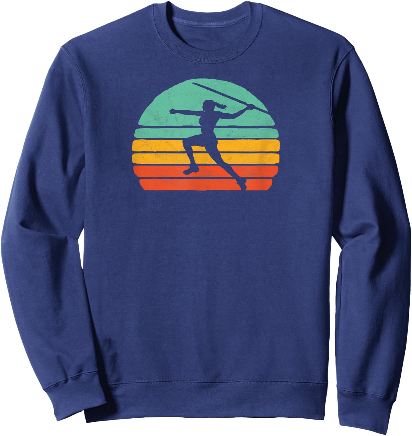 Vintage Vibe Eighties Track & Field Javelin Girl Retro Sweatshirt - Sweatshirt | Navy
