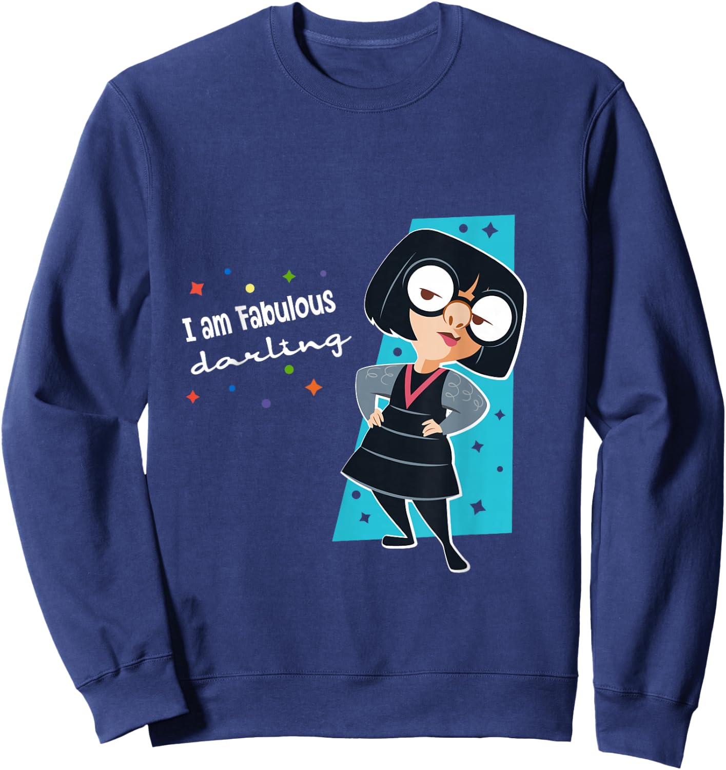 Disney Pixar The Incredibles Edna I’m Fabulous Darling Sweatshirt - Sweatshirt | Navy