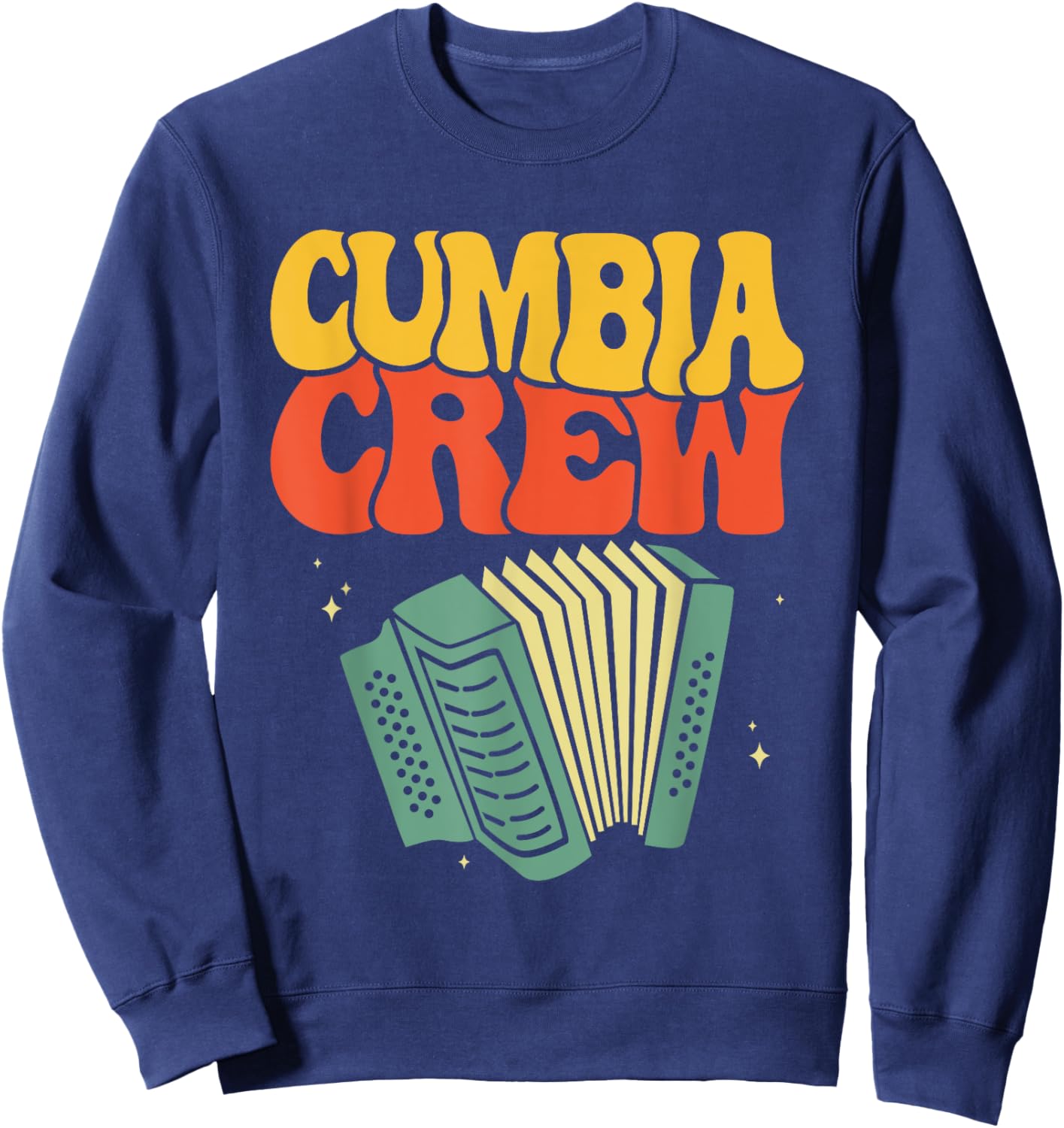 Tejano Music Apparel Adults Cumbia Crew Black Small Classic Fit Short Sleeve Cotton 80% Polyester 20% Music Themed Sweatshirt - Sweatshirt | Navy