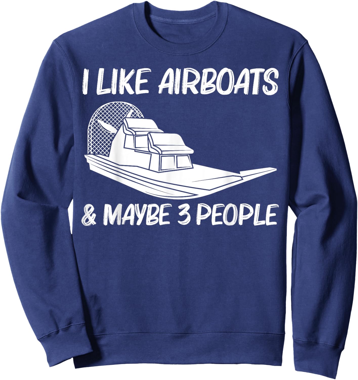 Cool Airboat Gift Women Airboat Racing Aircraft Boat Sweatshirt - Sweatshirt | Navy