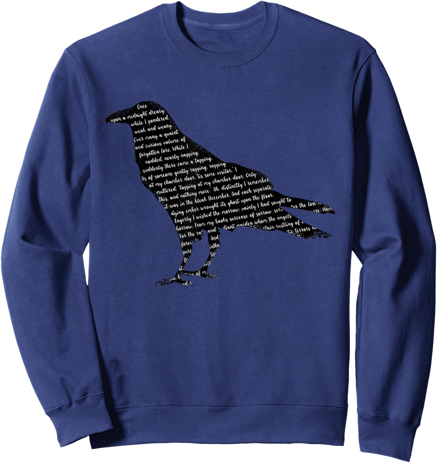 Edgar Allen Poe Nevermore Quoth The Raven Sweatshirt - Sweatshirt | Navy