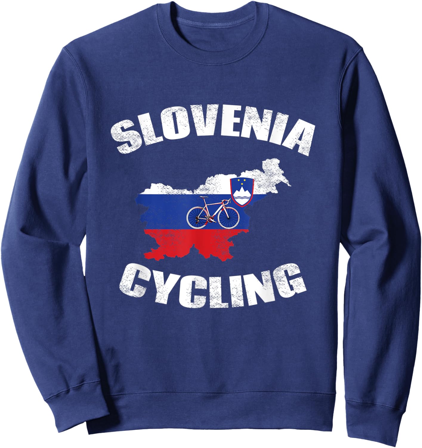 Slovenia Cycling Slovenian Road Cyclist Bicycle Flag Gift Sweatshirt - Sweatshirt | Navy