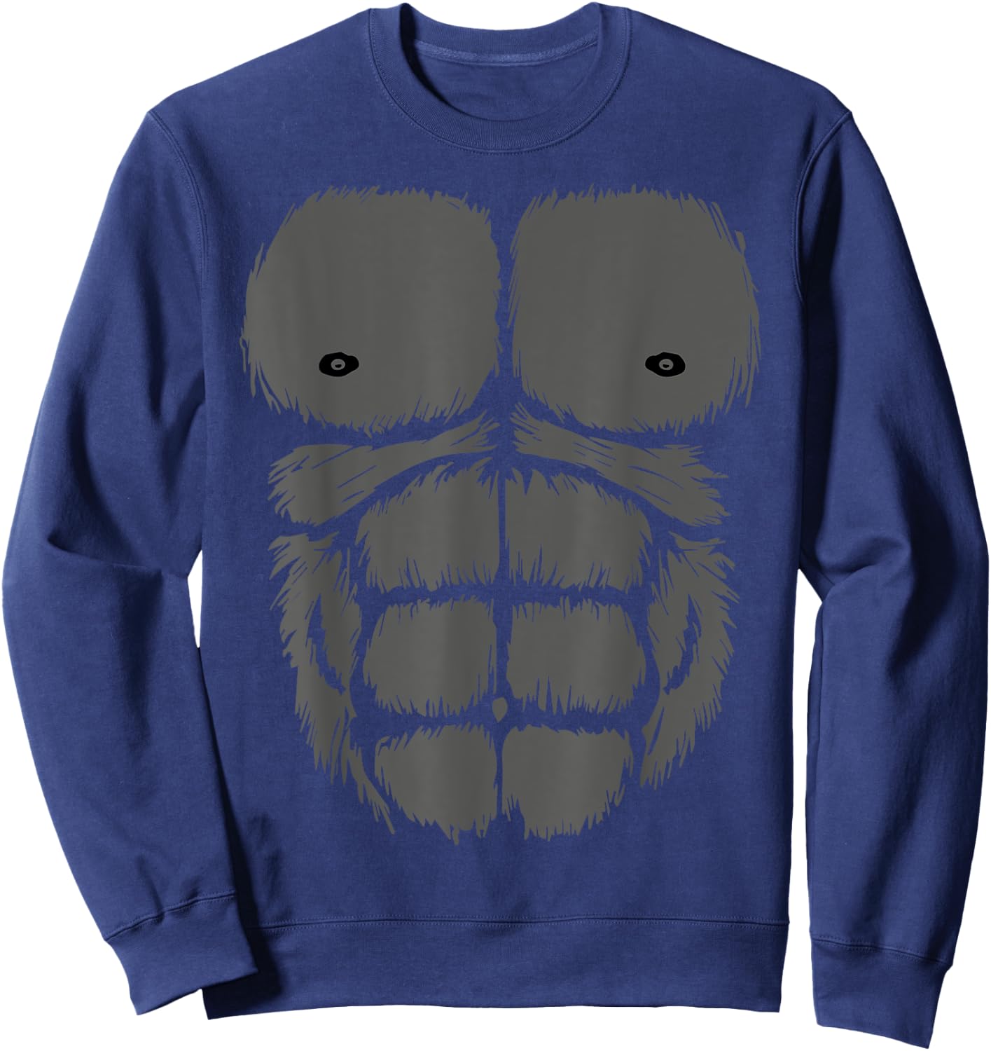 Gorilla Chest Belly Monkey Ape Muscle Kids Adult Fancy Dress Sweatshirt - Sweatshirt | Navy
