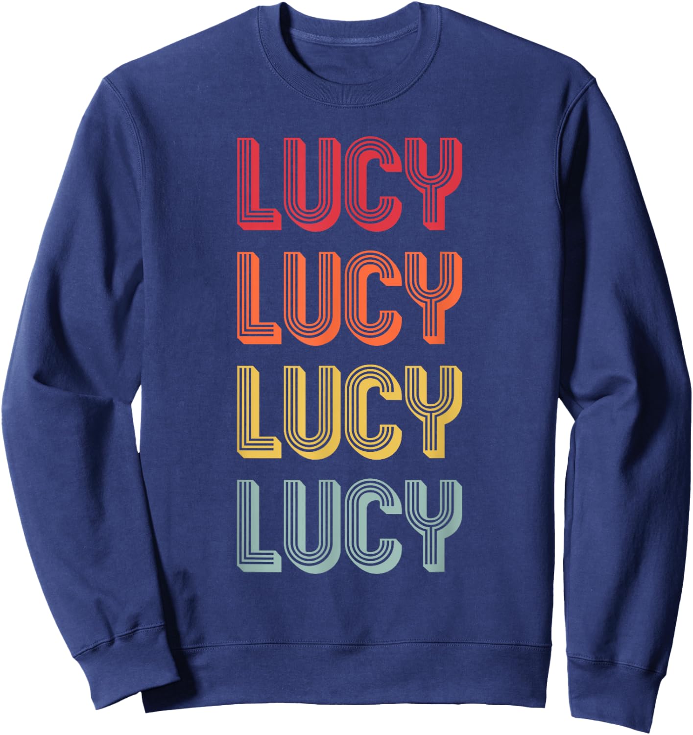LUCY Gift Name Personalized Retro Vintage 80s 90s Birthday Sweatshirt - Sweatshirt | Navy