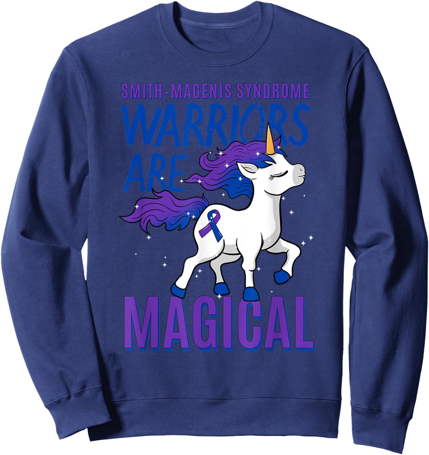 Smith–Magenis Syndrome Developmental Disorder SMS Unicorn Sweatshirt - Sweatshirt | Navy