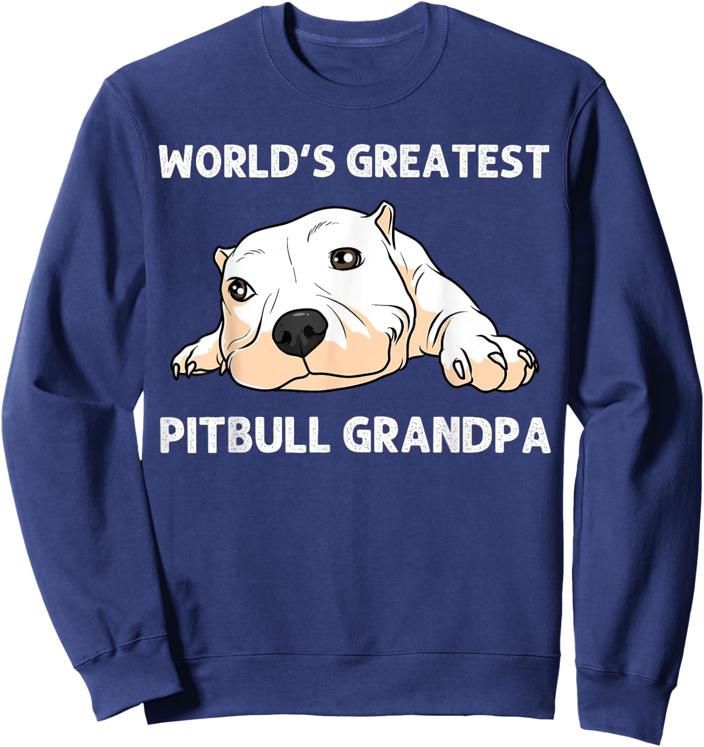 Funny Pitbull Gift Grandpa Men Canine Dog Puppy Animal Sweatshirt - Sweatshirt | Navy