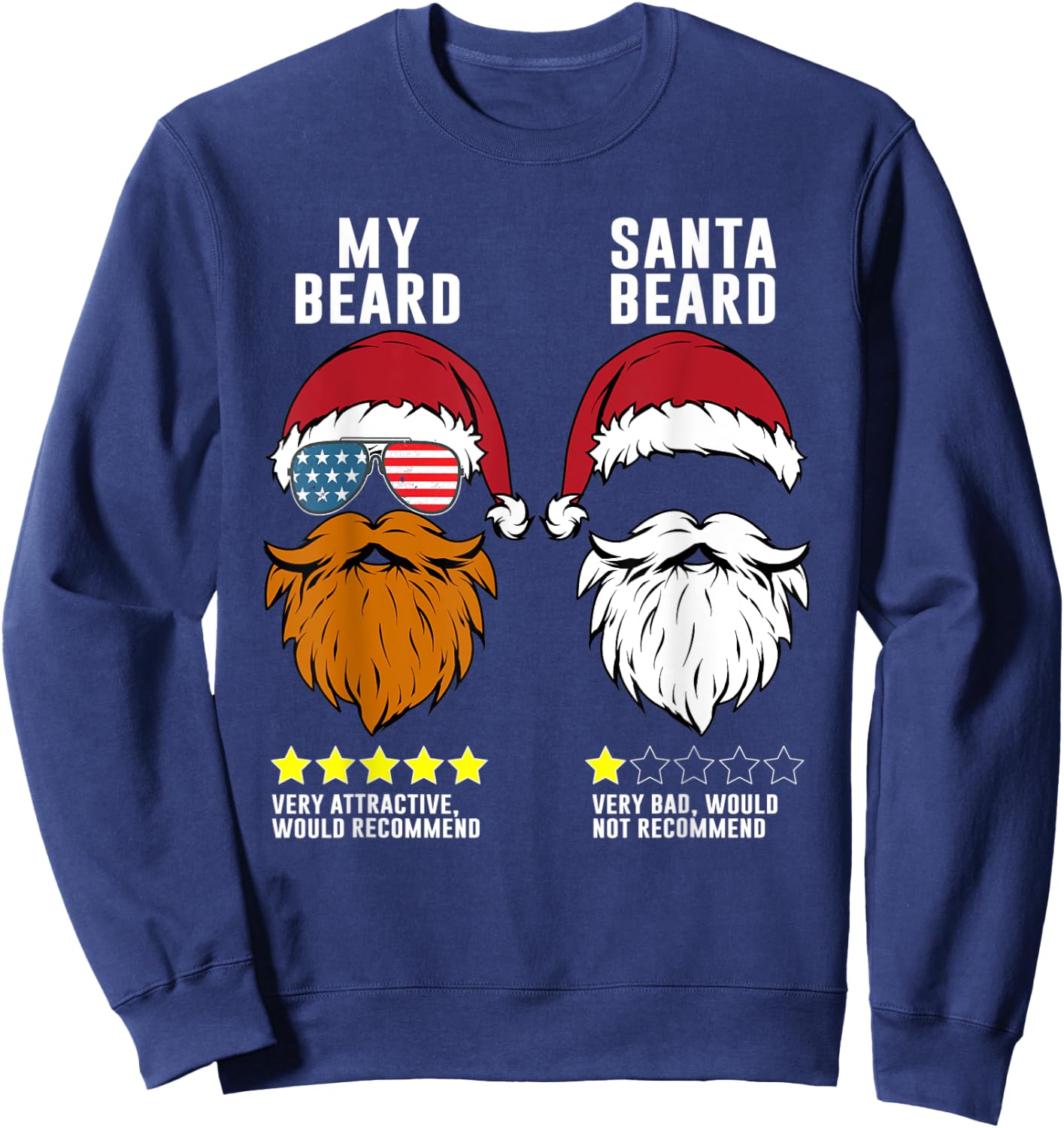 Bearded Man better than Santa Claus. Respect The Beard Sweatshirt - Sweatshirt | Navy