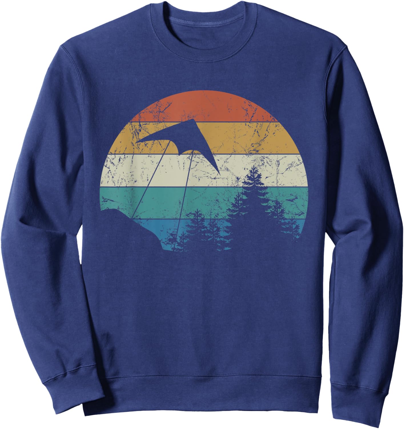 Stunt Kite Flying Retro Flying A Kite Love Stunt Kites Sweatshirt - Sweatshirt | Navy