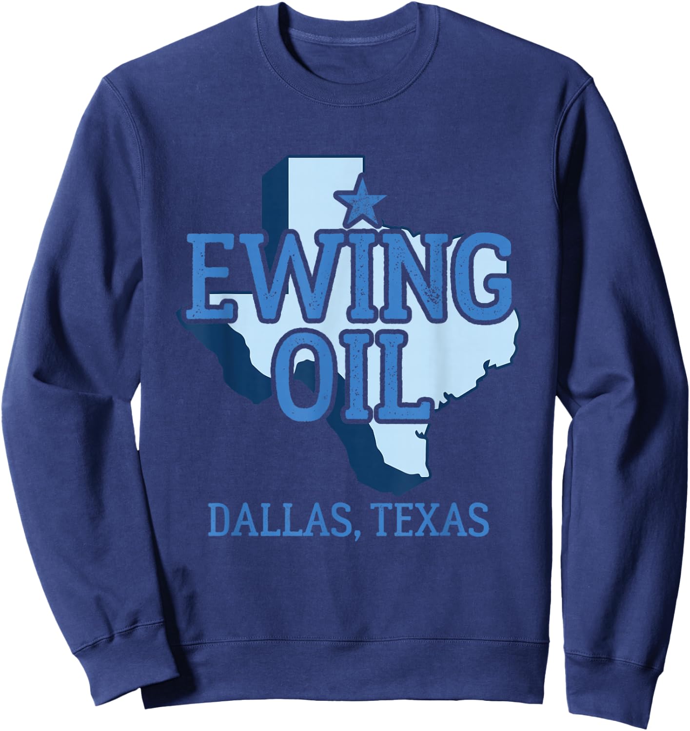 Dallas Texas Gifts Ewing Oil - Women's Classic Fit Black Short Sleeve - Size S Sweatshirt - Sweatshirt | Navy