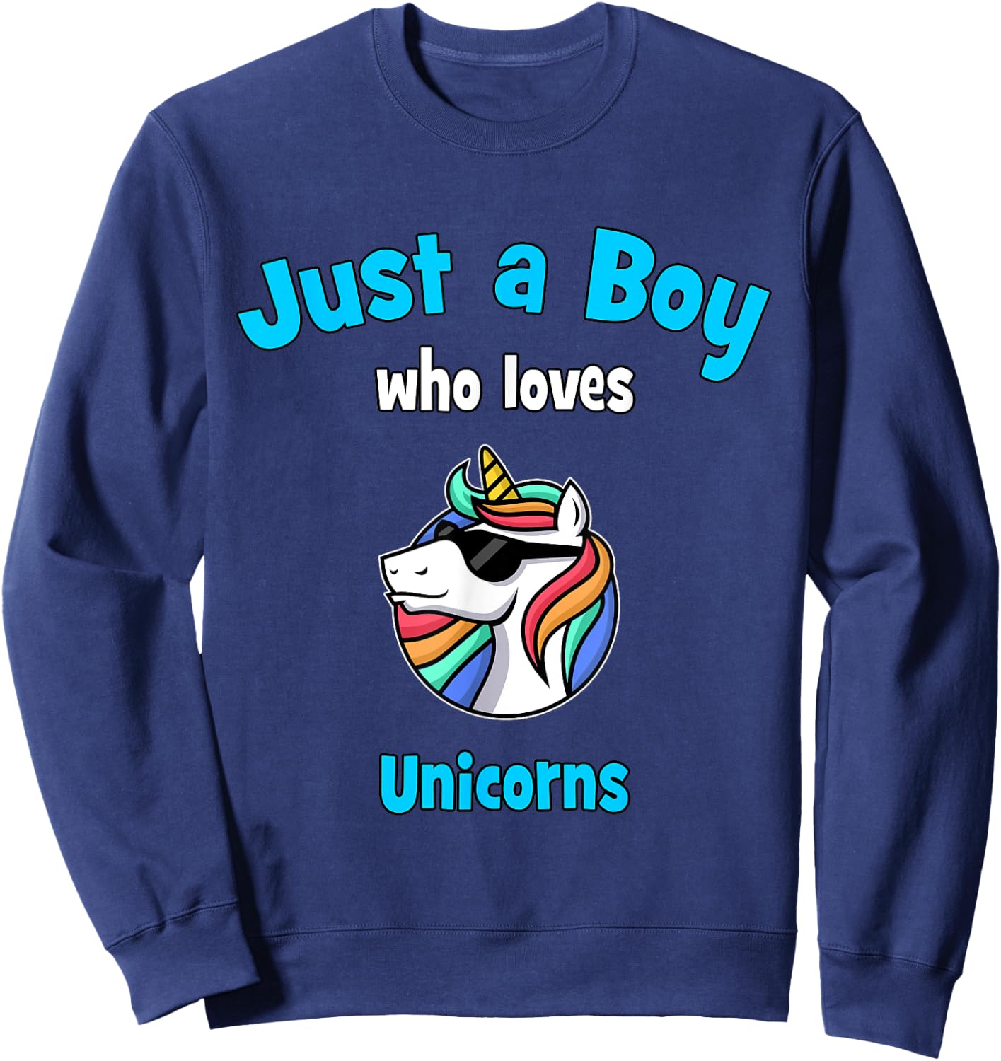 Unicorn Shirt for Boys | Children's Unicorn Sweatshirt - Sweatshirt | Navy