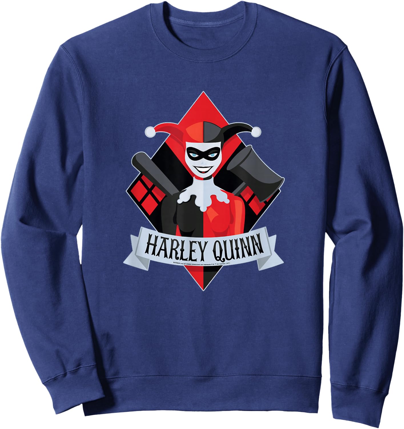 DC Comics Harley Quinn Diamond Portrait Sweatshirt - Sweatshirt | Navy