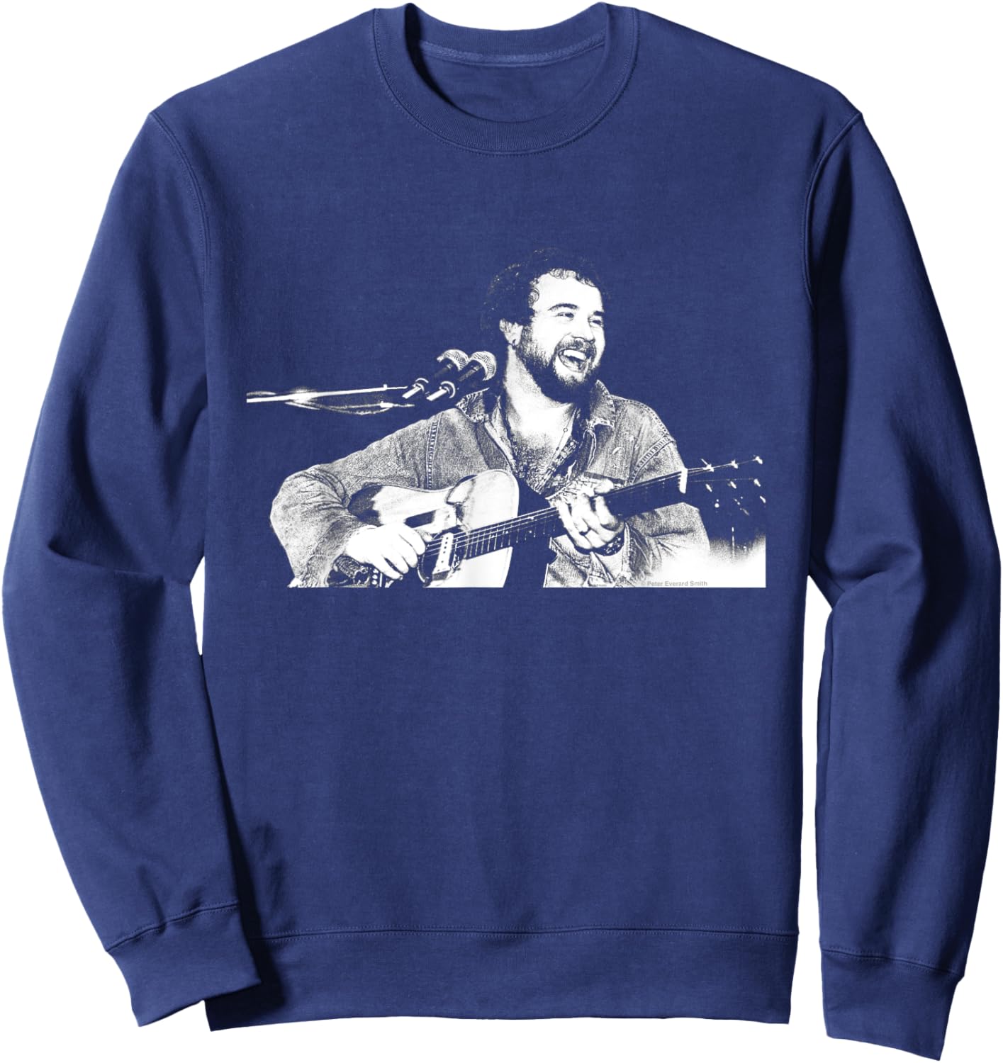 John Martyn Live Black And White By Everard Smith Sweatshirt - Sweatshirt | Navy