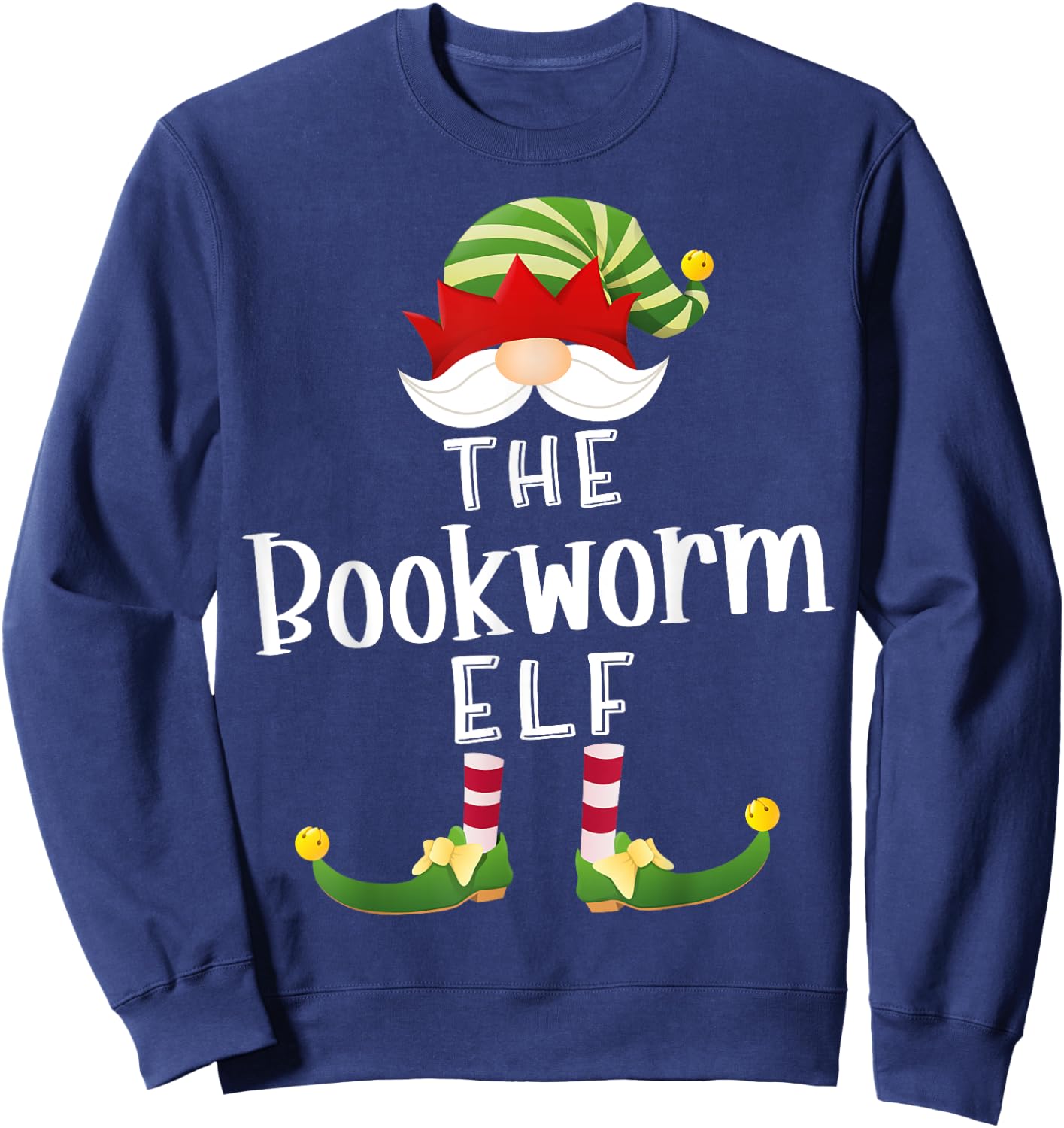 Bookworm Elf Group Christmas Funny Pajama Party Sweatshirt - Sweatshirt | Navy