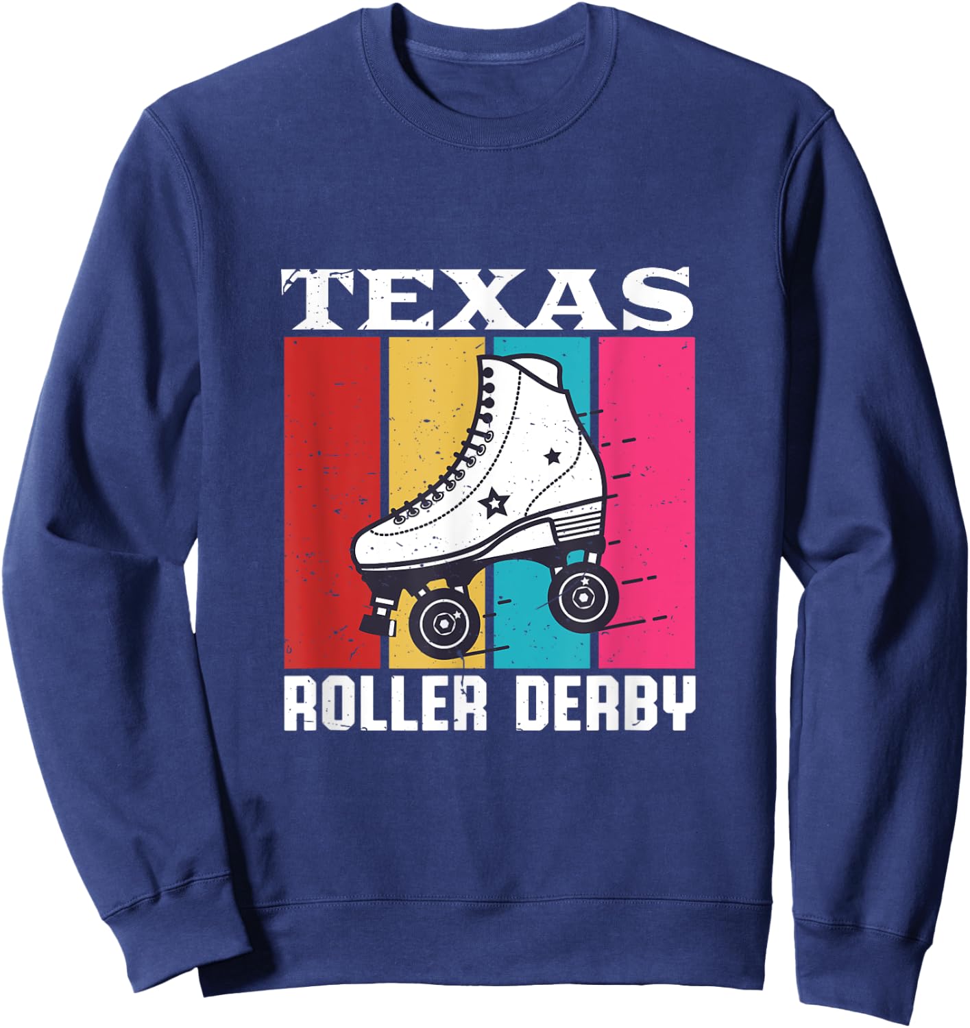 Vintage Retro Texas Roller Derby Women Roller Skating Sweatshirt - Sweatshirt | Navy