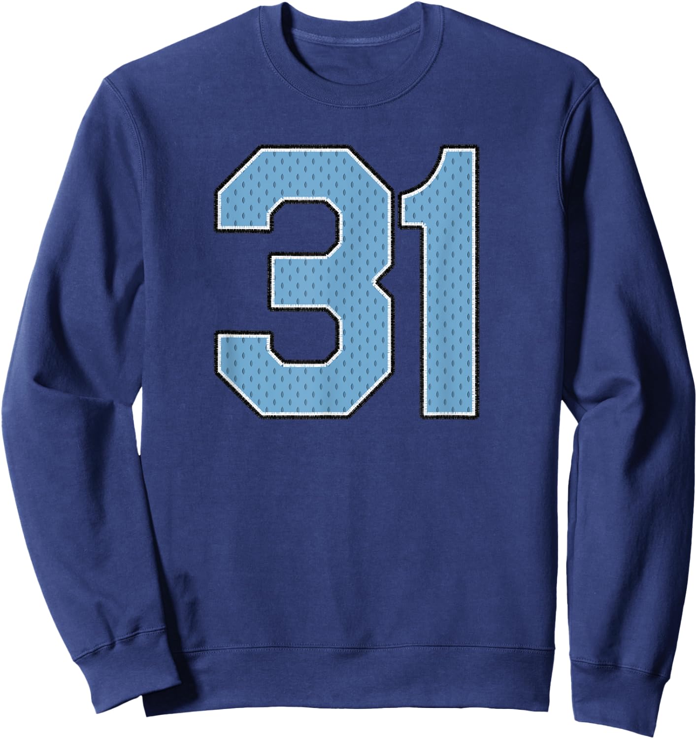Sports Jersey Player Supporter Light Blue Number 31 Sweatshirt - Sweatshirt | Navy