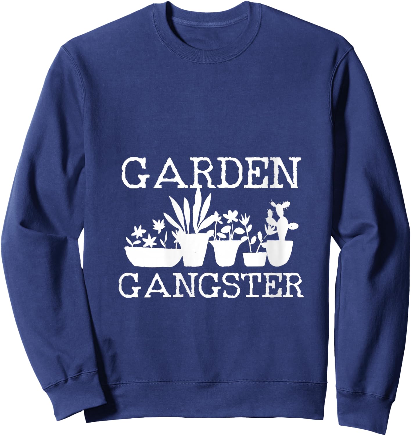Garden Gangster Plant Lover Gardening Funny Gardener Gift V-Neck Sweatshirt - Sweatshirt | Navy